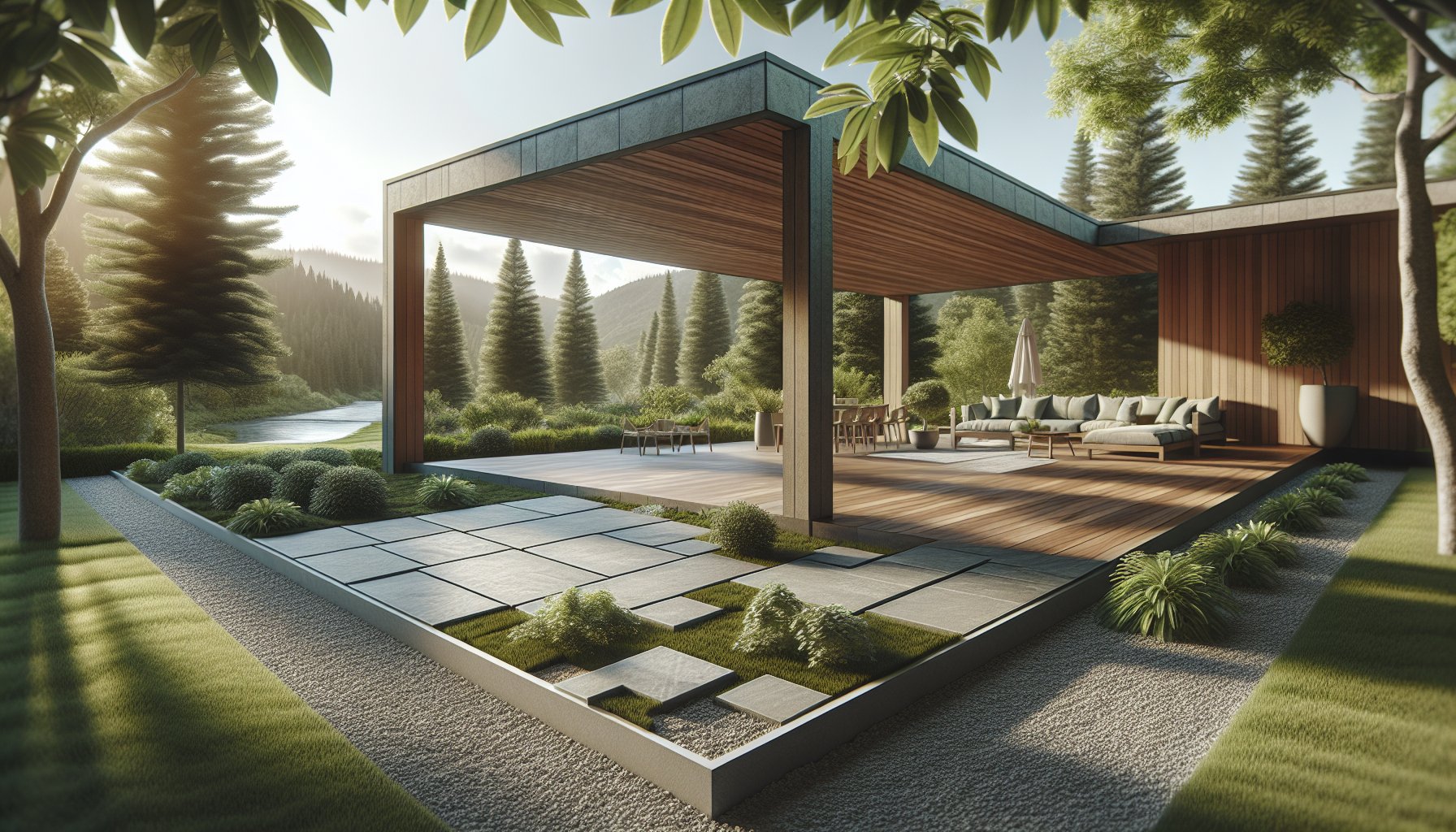 Natural stone patios: durable, eco-friendly, and low maintenance for a stylish outdoor living investment.