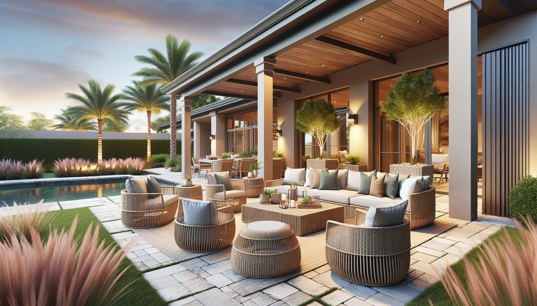 Durable patio materials for South Florida ensure a beautiful, functional outdoor space with sustainable synthetic rattan furniture.