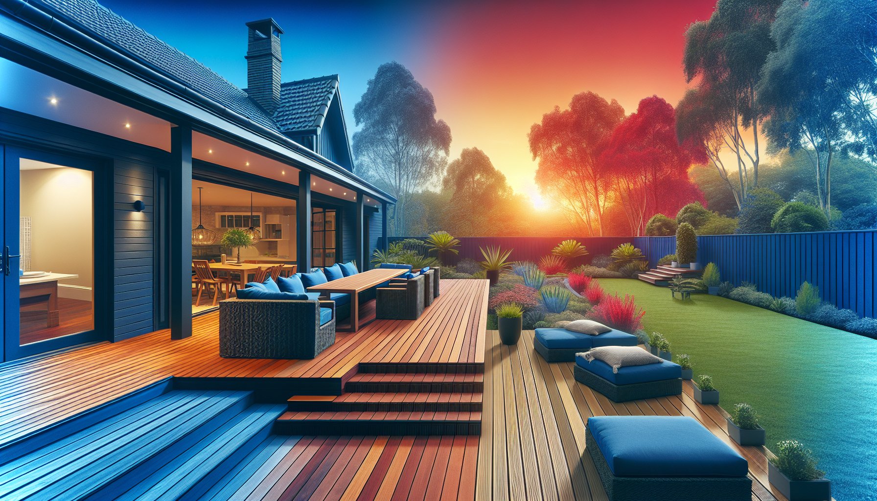 Custom deck building guide showcasing decking materials for enhancing outdoor living spaces and boosting property value.