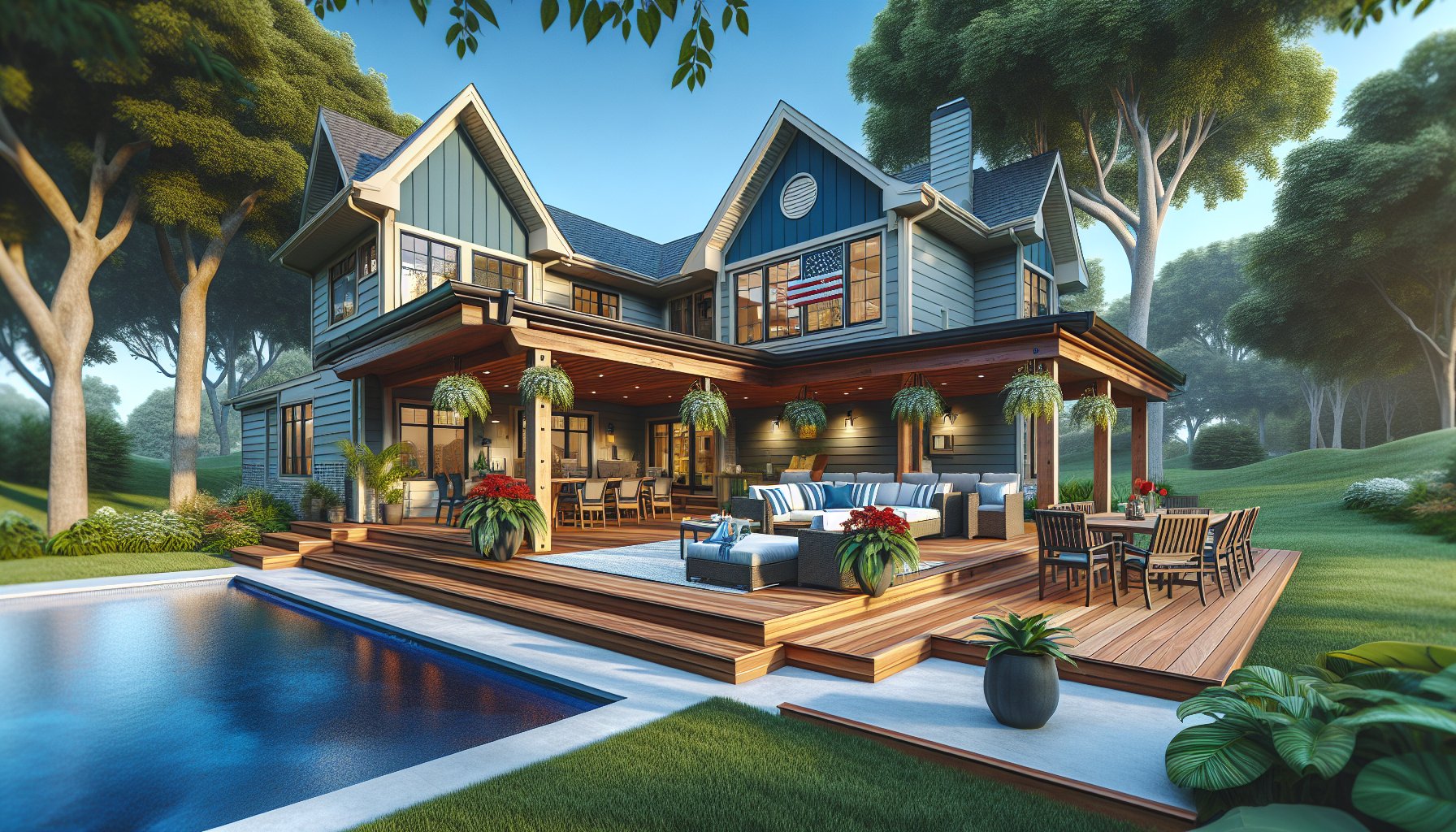 Custom deck building services in Iowa for personalized outdoor living spaces that enhance home value with high-end designs.