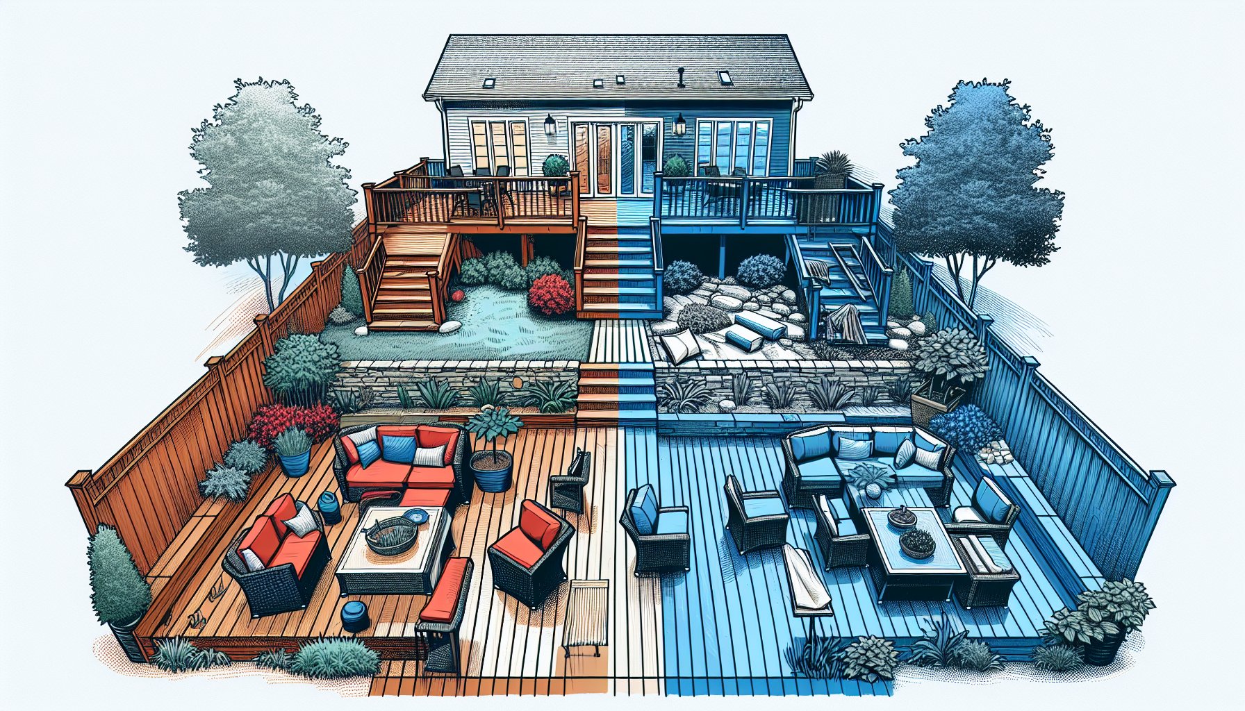 Custom deck design ideas from Custom Decks of Iowa for a backyard transformation and enhanced outdoor living experience.