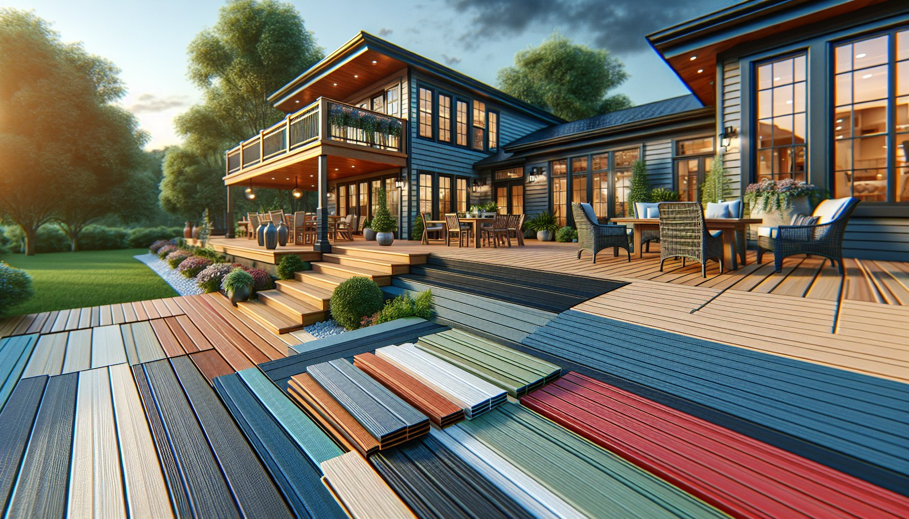Guide to choosing decking materials like composite and PVC for custom decks in your outdoor living space by Custom Decks of Iowa.