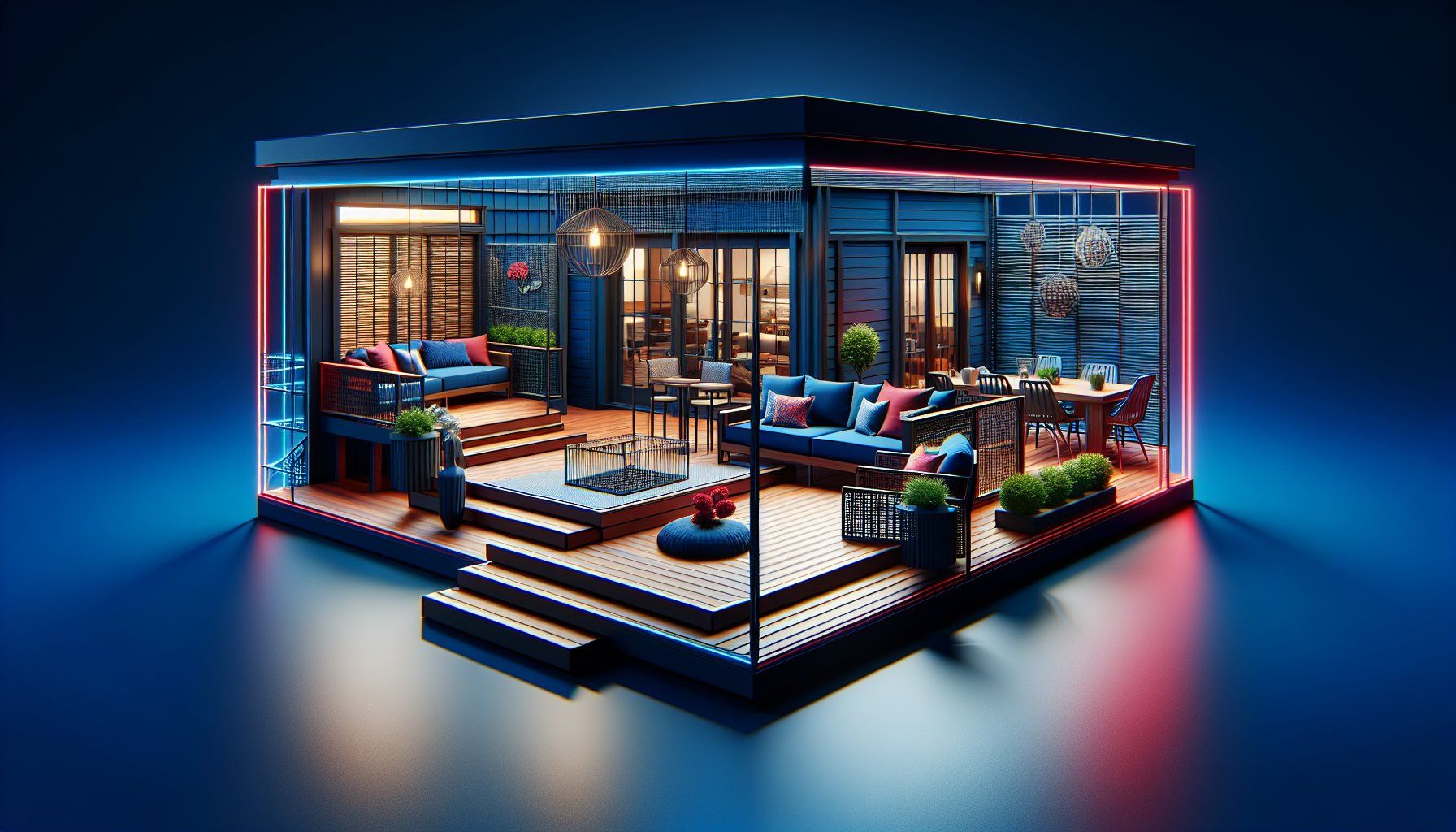 Custom deck design showcasing innovative features that enhance outdoor living and home value by Custom Decks of Iowa.