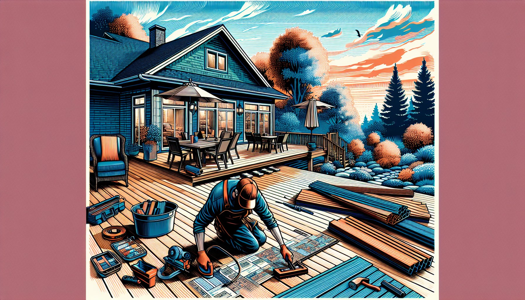 Custom deck contractor selecting quality craftsmanship for composite decking while adhering to local building codes for your outdoor sanctuary.