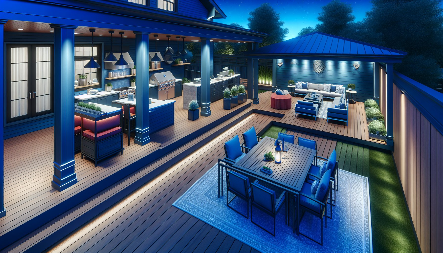 Top 10 custom deck features like retractable awnings and outdoor kitchens enhance outdoor living spaces and integrated lighting solutions.