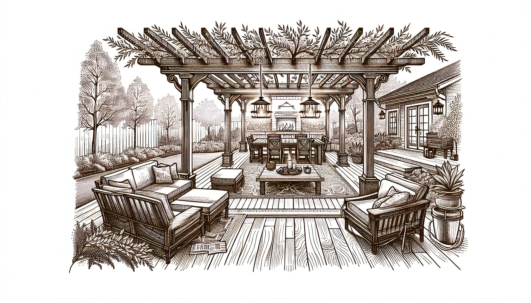 Custom pergola enhancing outdoor living spaces, boosting home value through backyard transformation by Custom Decks of Iowa.