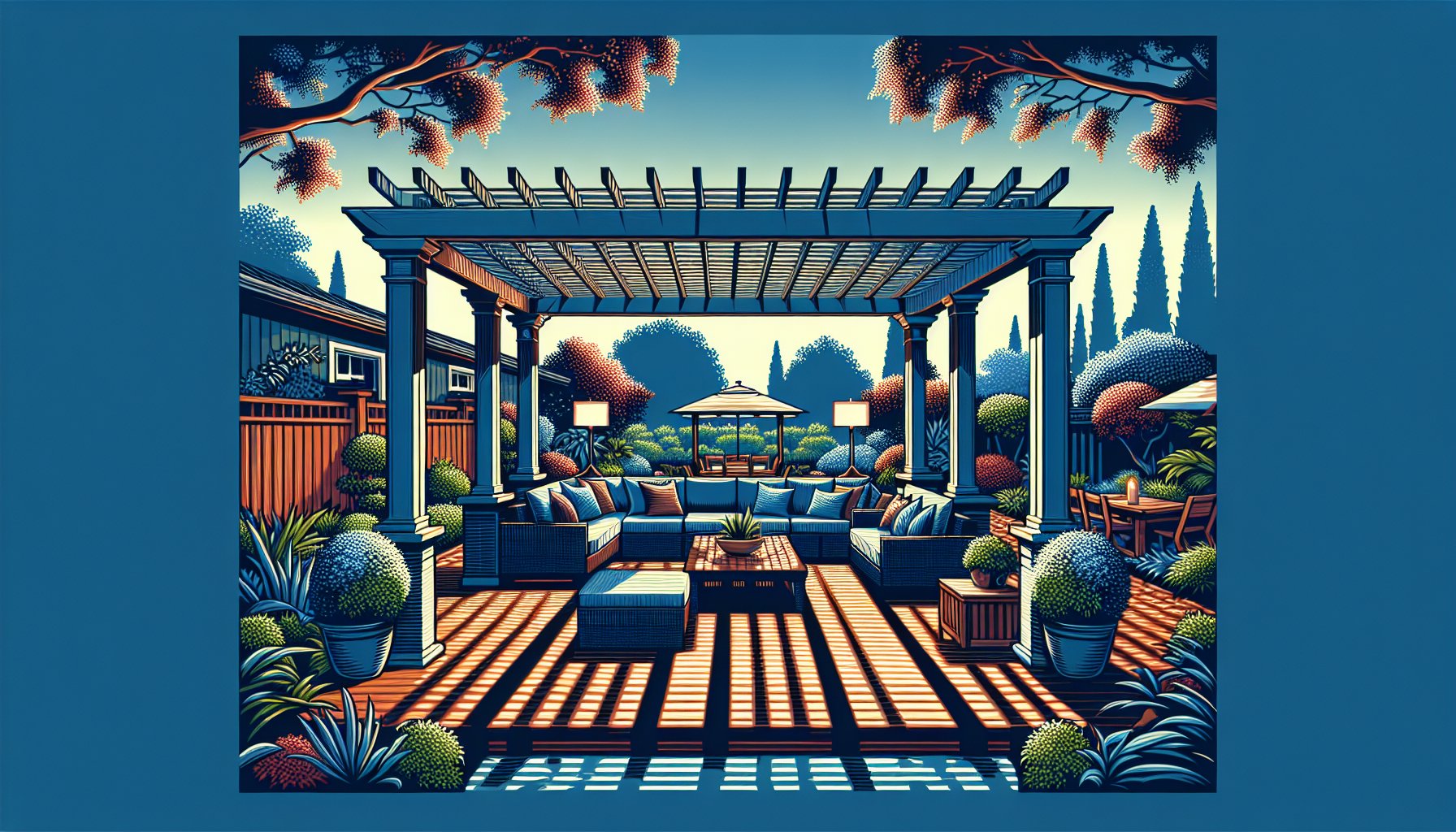 Guide to selecting the ideal pergola design for your outdoor living space with Custom Decks of Iowa's material selection tips.