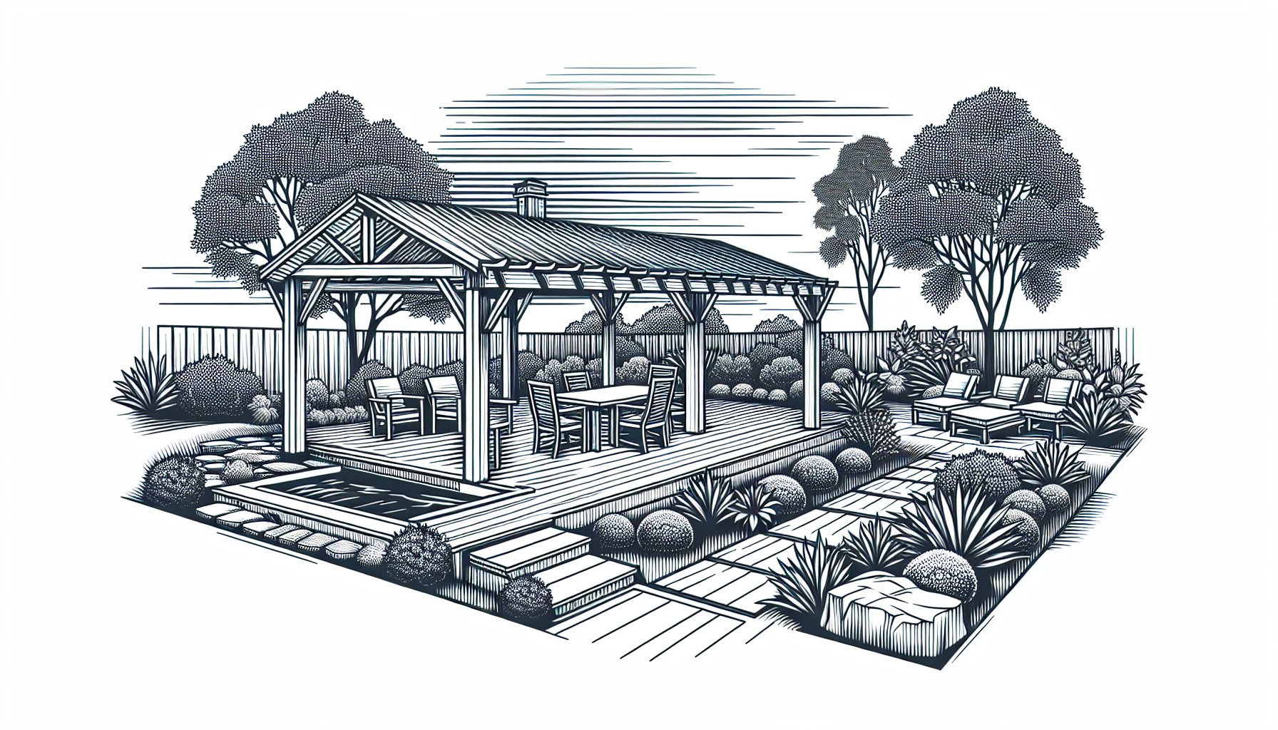 DIY pergola ideas for creating a backyard oasis with innovative landscaping and outdoor living design by Custom Decks of Iowa.