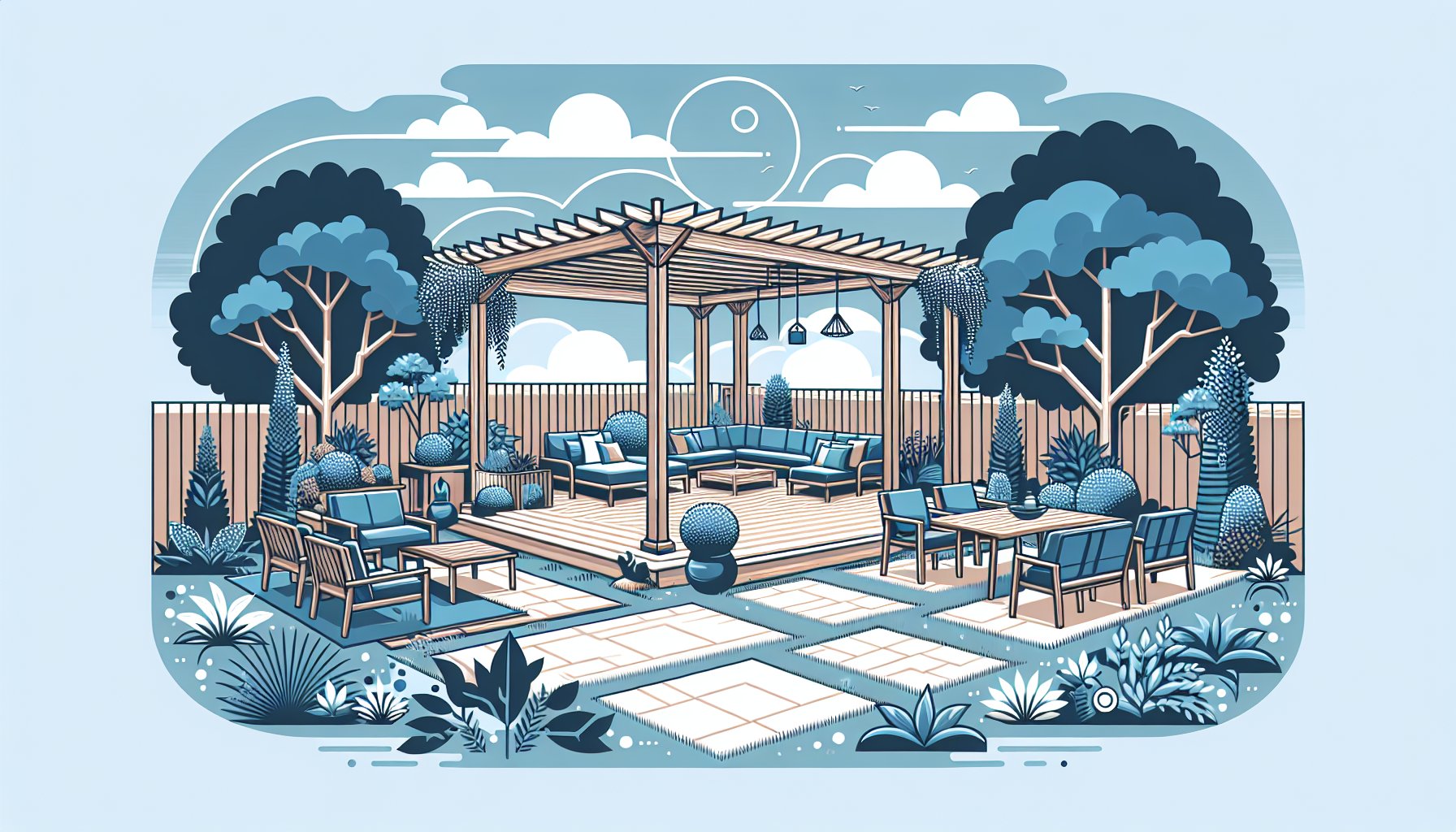 Custom pergola designs using sustainable materials enhance outdoor living and transform backyards into aesthetic retreats.