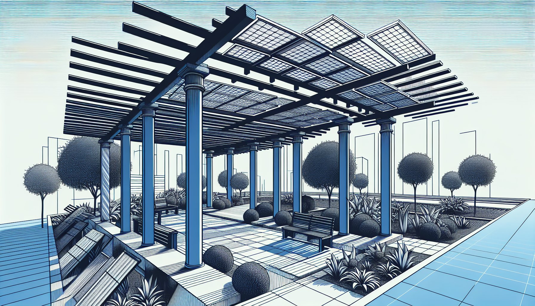 Eco-friendly pergola tips: use sustainable materials, solar energy, rainwater harvesting, and local artisans' craftsmanship.