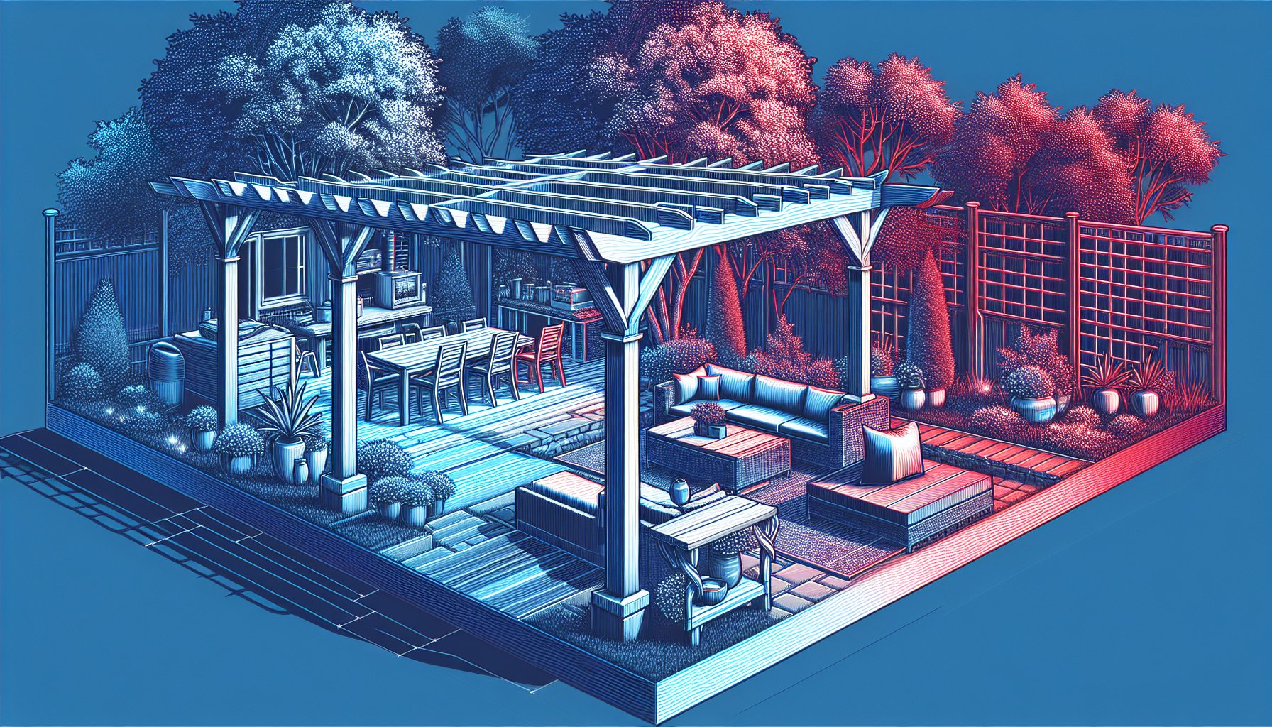 DIY pergola construction guide by Custom Decks LLC for transforming outdoor living spaces and enhancing backyard design.