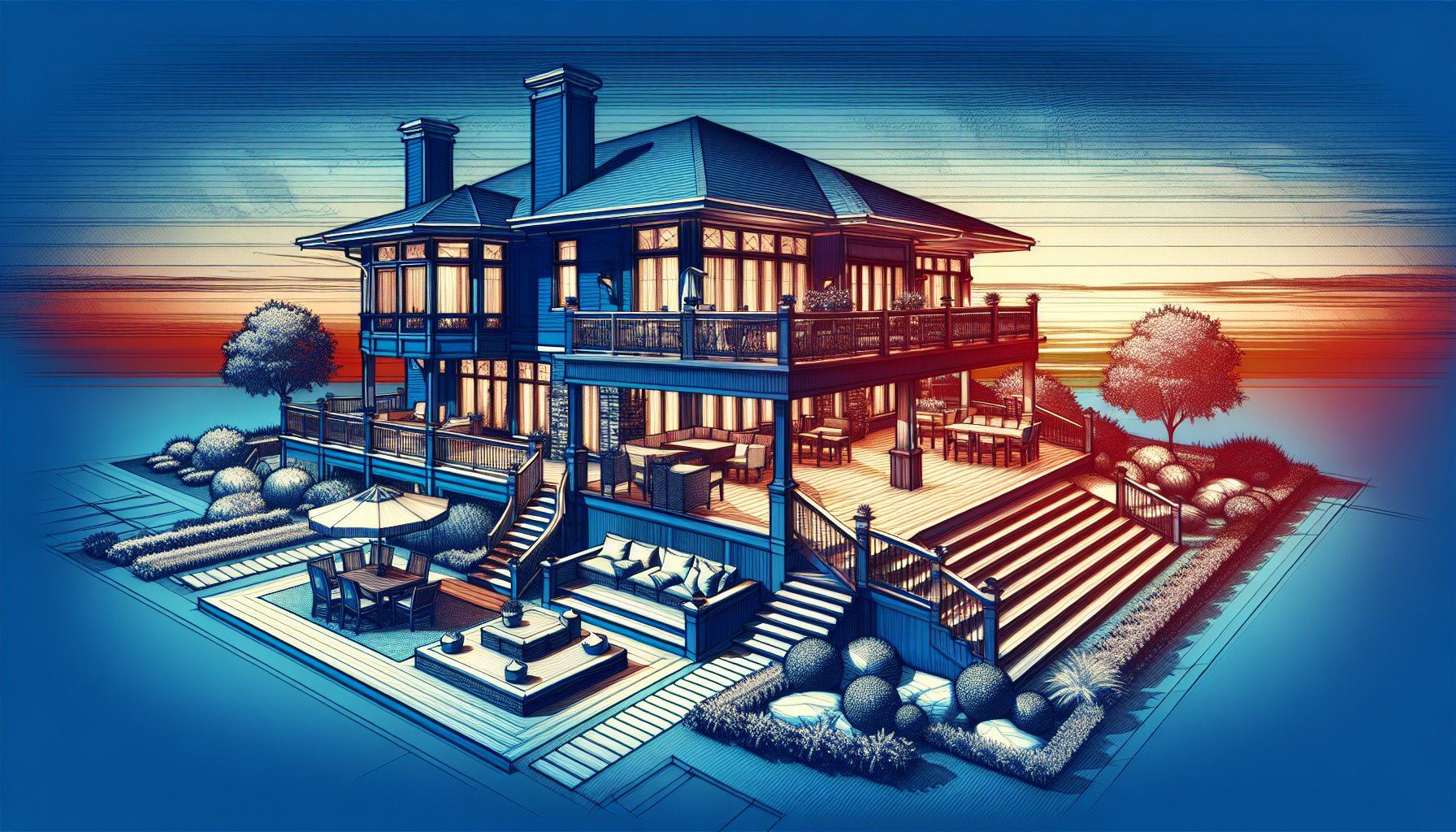 Luxury deck design tips featuring TimberTech materials and multi-level features by Custom Decks LLC for stunning outdoor living spaces.