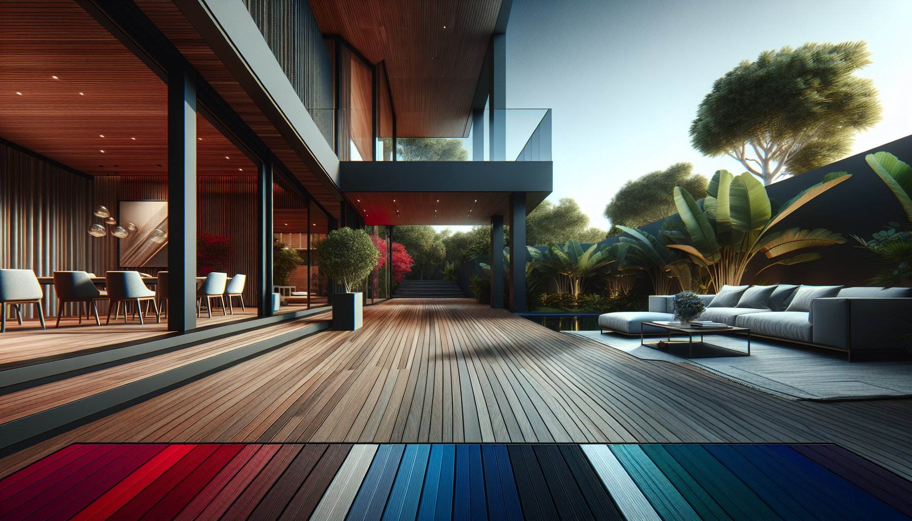 Luxury deck designs showcasing custom outdoor spaces with sustainable materials, emphasizing functional elegance and indoor-outdoor integration.