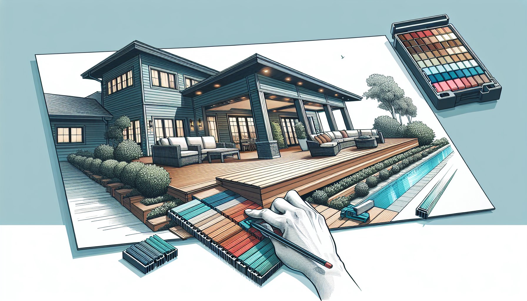 Luxury deck installation with TimberTech Advanced PVC, showcasing custom outdoor design to enhance property value sustainably.