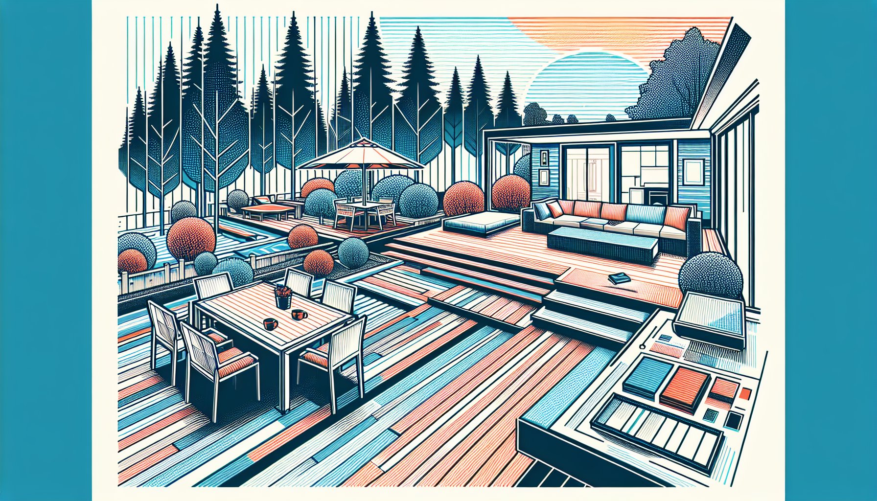 Wood decking trends for 2025 highlight sustainable materials, personalized spaces, and smart technology by Custom Decks LLC.