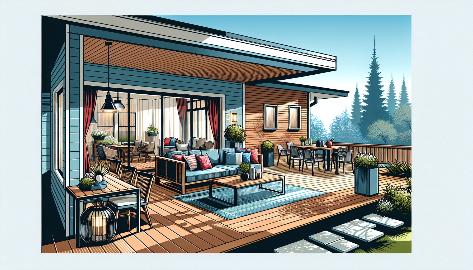 Seven stunning composite decking designs by Custom Decks LLC for a low-maintenance backyard sanctuary and outdoor living space.