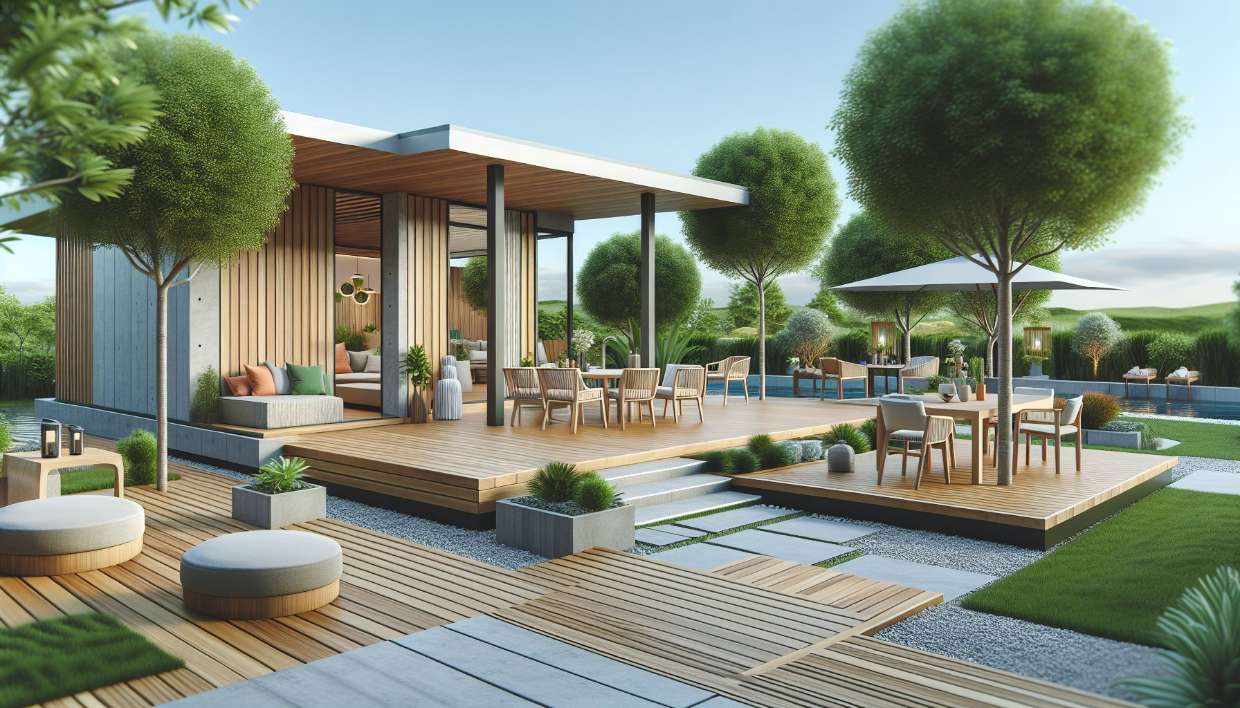 Eco-friendly decking options by Custom Decks LLC featuring FSC-certified wood and recycled plastic lumber for sustainable outdoor spaces.