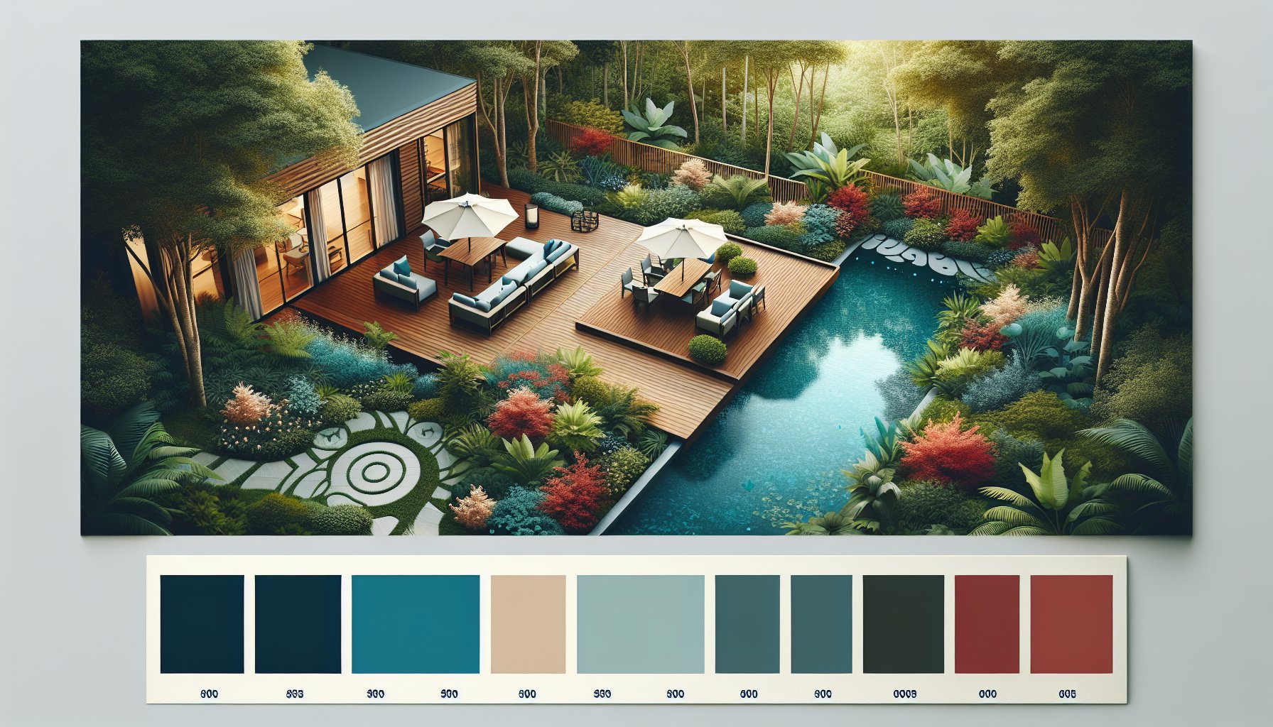 Relaxing outdoor oasis featuring wood decking design inspirations by Custom Decks LLC for seasonal sanctuary and outdoor living.