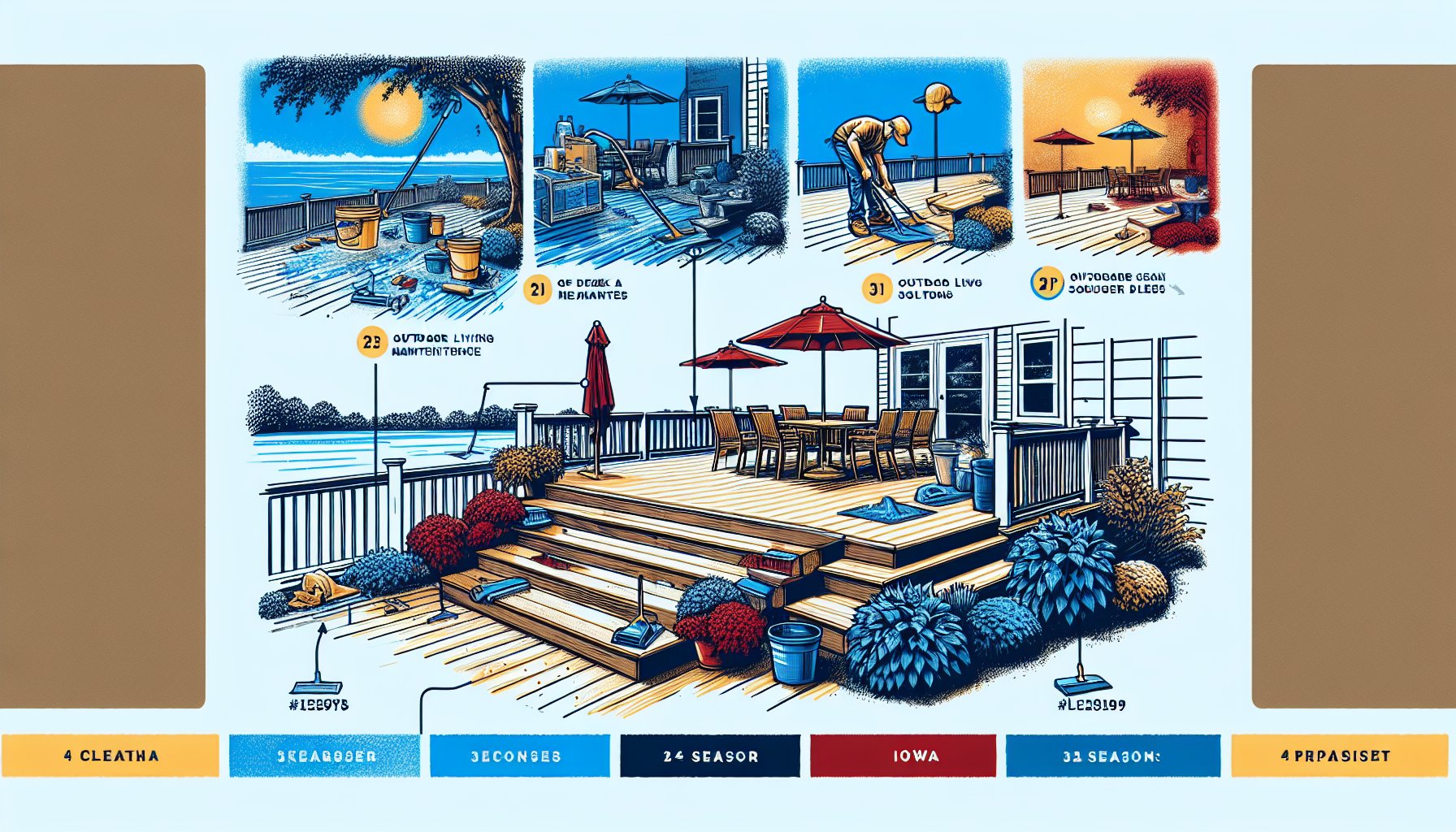 Seasonal deck maintenance tips for Iowa homeowners: cleaning, care, and outdoor living solutions for a pristine deck.