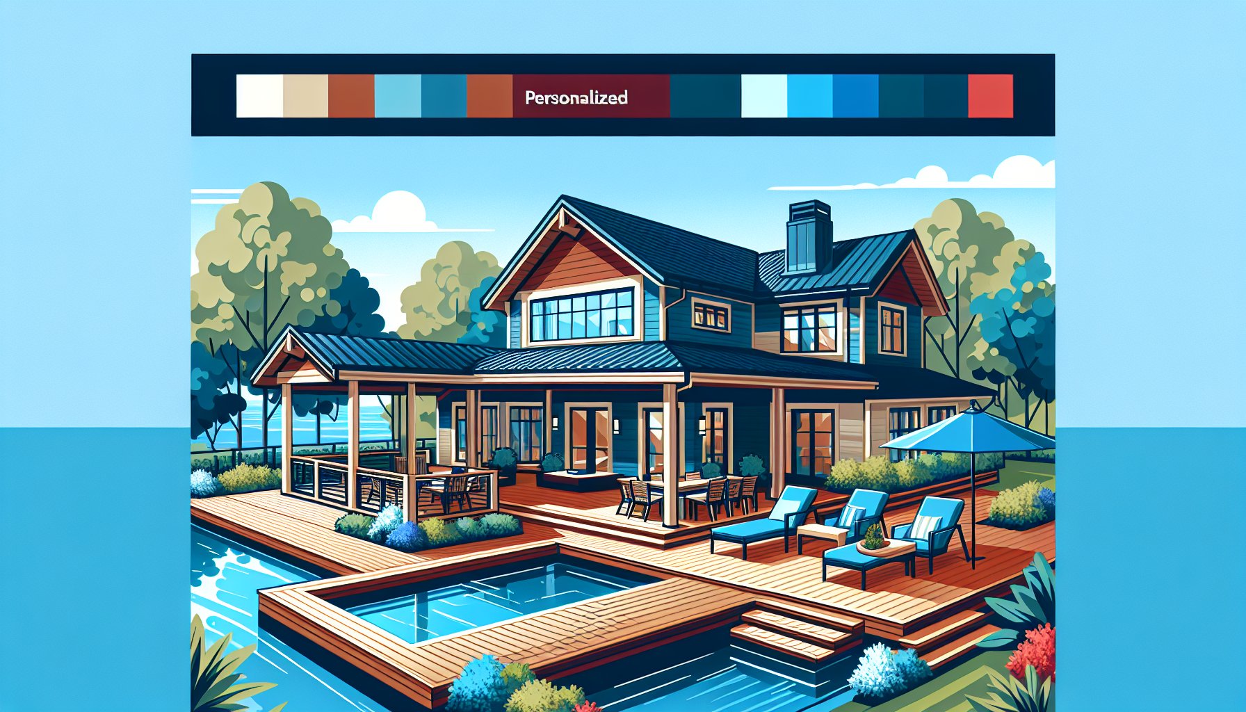 Stylish deck designs with custom features enhance curb appeal and create inviting outdoor sanctuaries.