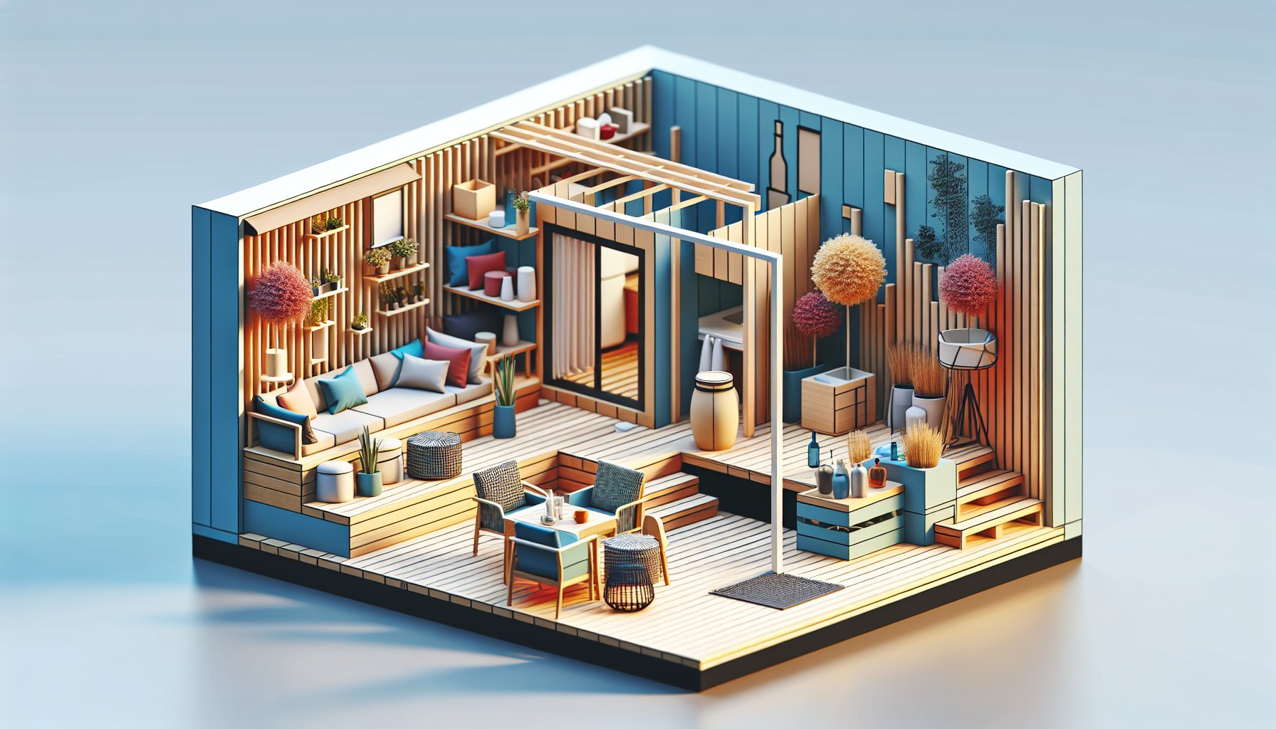 Small backyard deck designs featuring vertical living solutions and smart storage for personalized outdoor retreats.