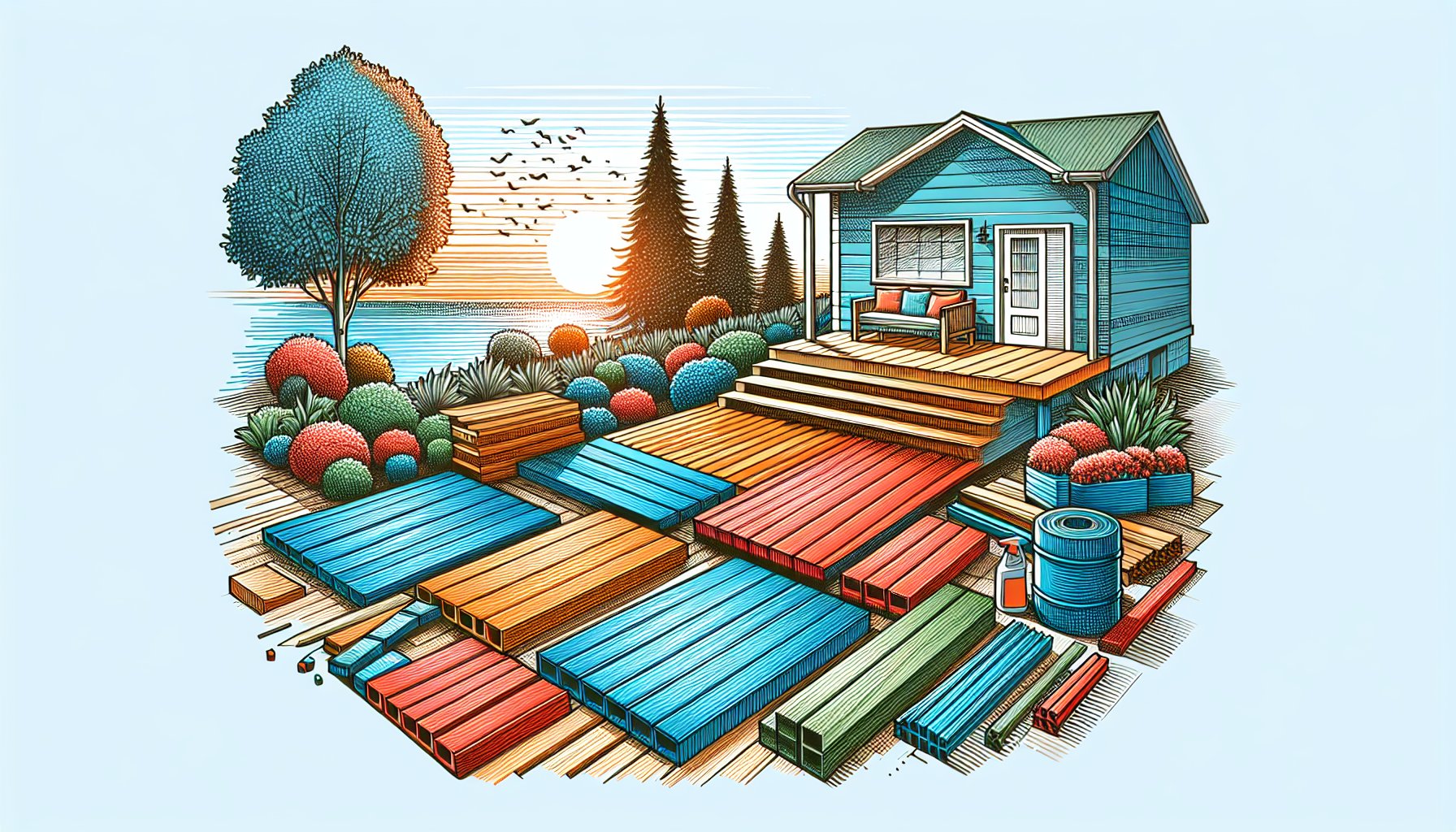 7 affordable decking options for 2025, featuring composite, eco-friendly materials, pressure-treated wood, and DIY solutions.