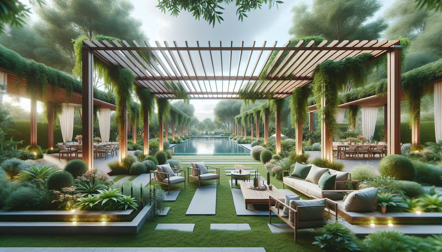 Elegant pergola designs enhancing outdoor living spaces with custom, nature-inspired structures for stylish shade.