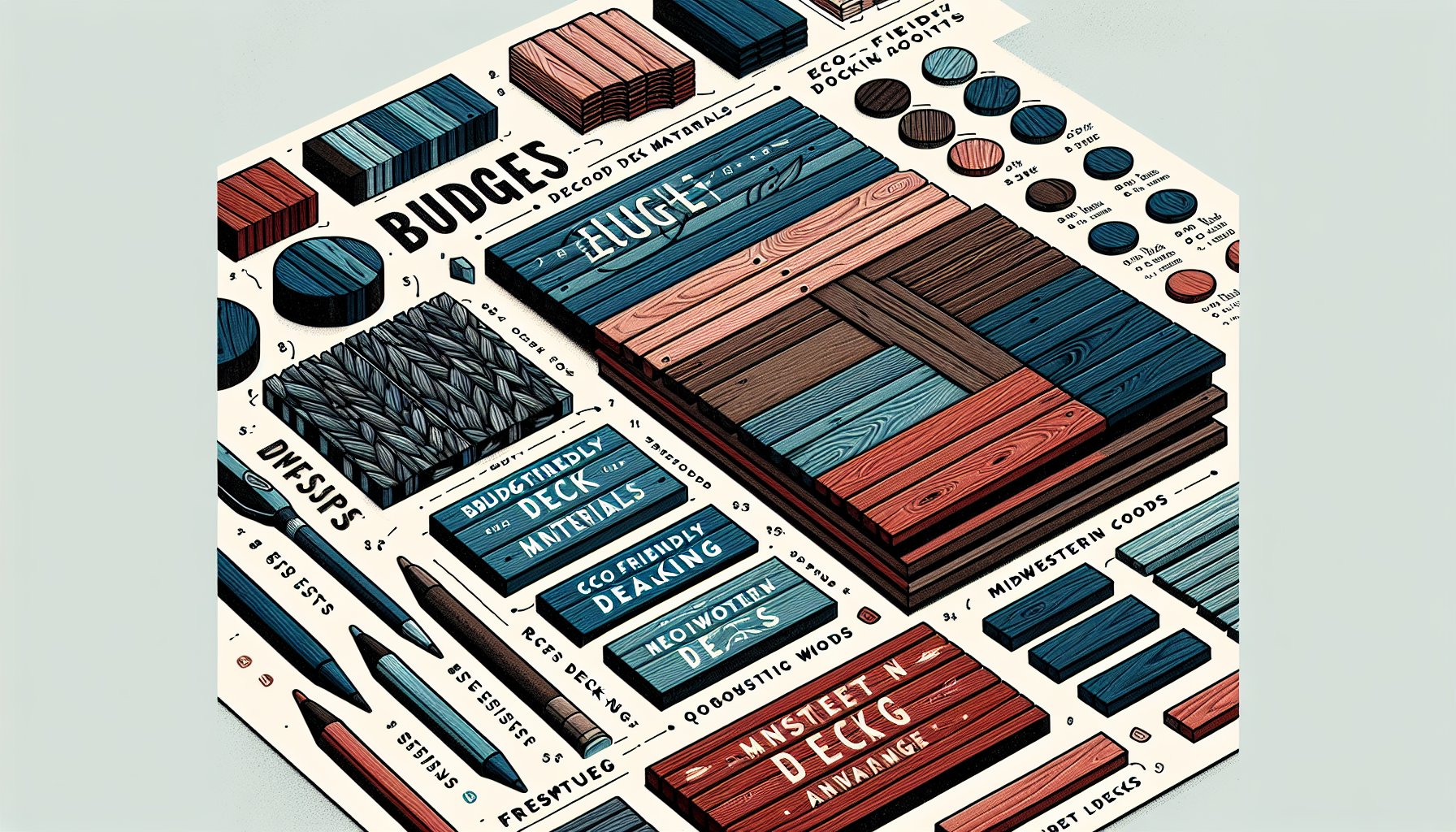 Stylish budget-friendly deck materials for 2025, featuring eco-friendly options and Midwestern woods by Custom Decks LLC.