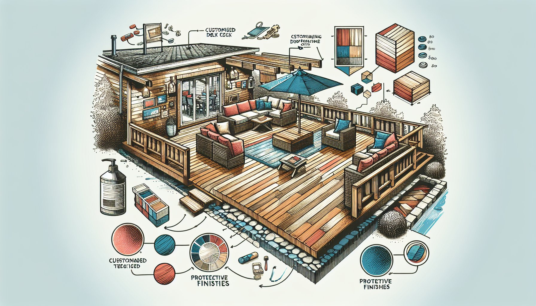 10 essential tips for maintaining custom wood decking, focusing on protective finishes and sustainable care for outdoor living spaces.