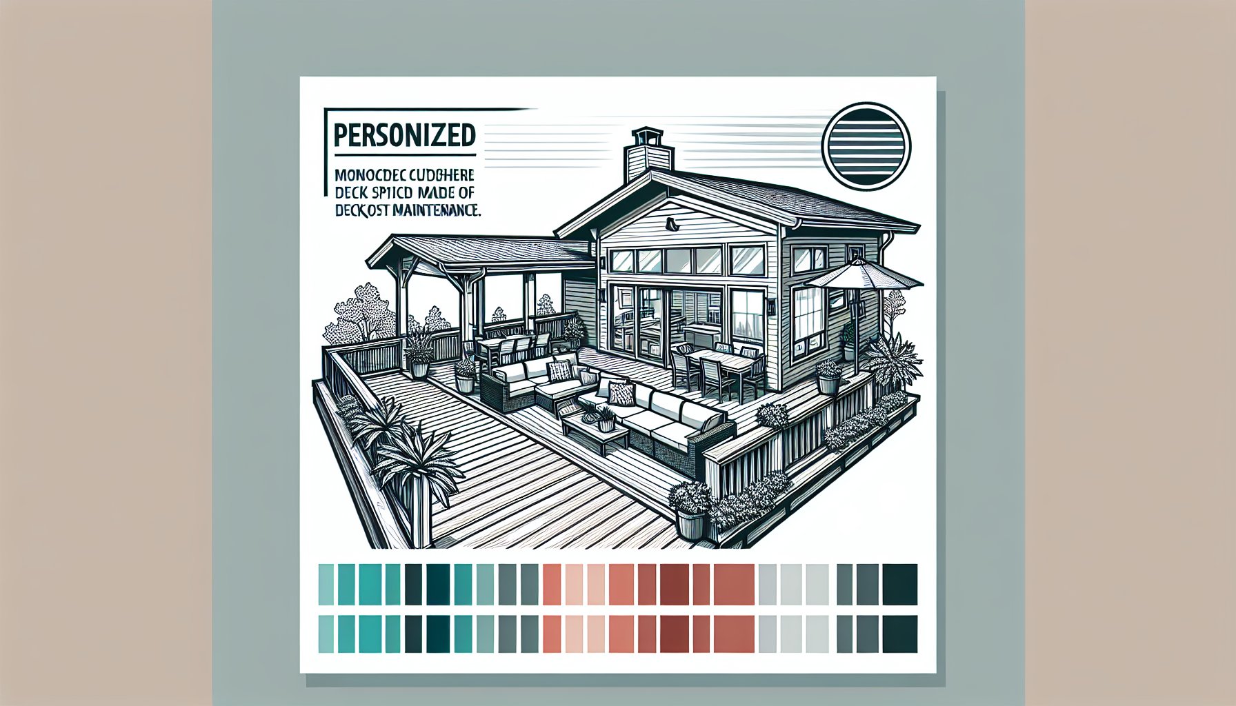 Custom deck design ideas for outdoor living, featuring composite materials and personalized features for seasonal maintenance.