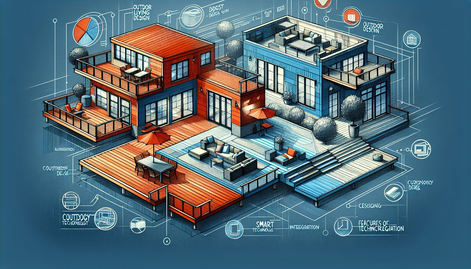 Eight stylish wood deck options by Custom Decks LLC for enhanced outdoor living design and smart technology integration.