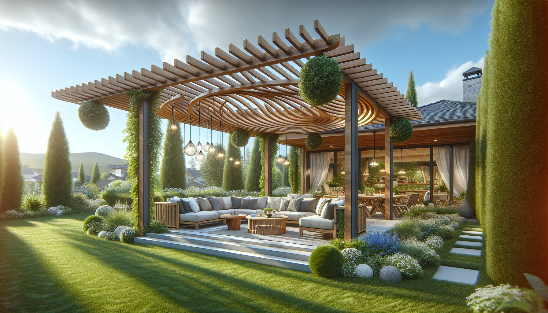 Custom pergola design enhances home value, creating a year-round outdoor retreat and a smart investment in outdoor living space.