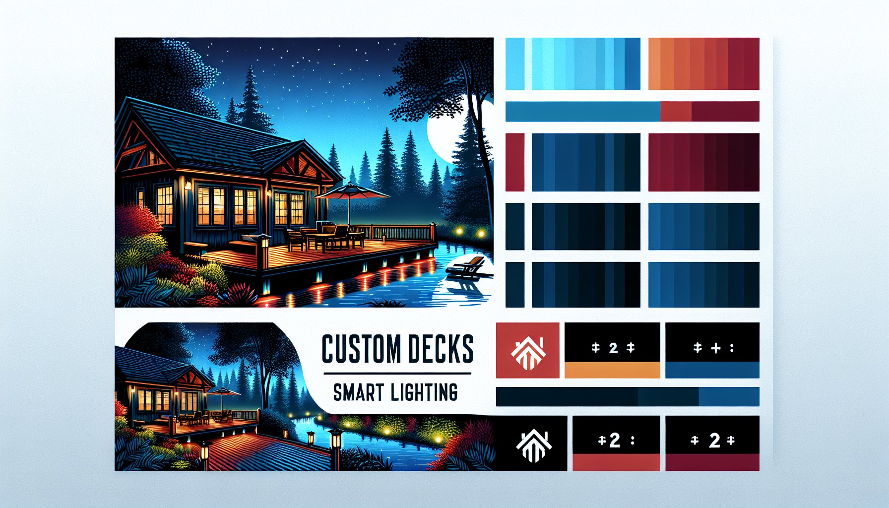 Creative deck lighting ideas from Custom Decks LLC for an eco-friendly outdoor sanctuary with smart solutions.