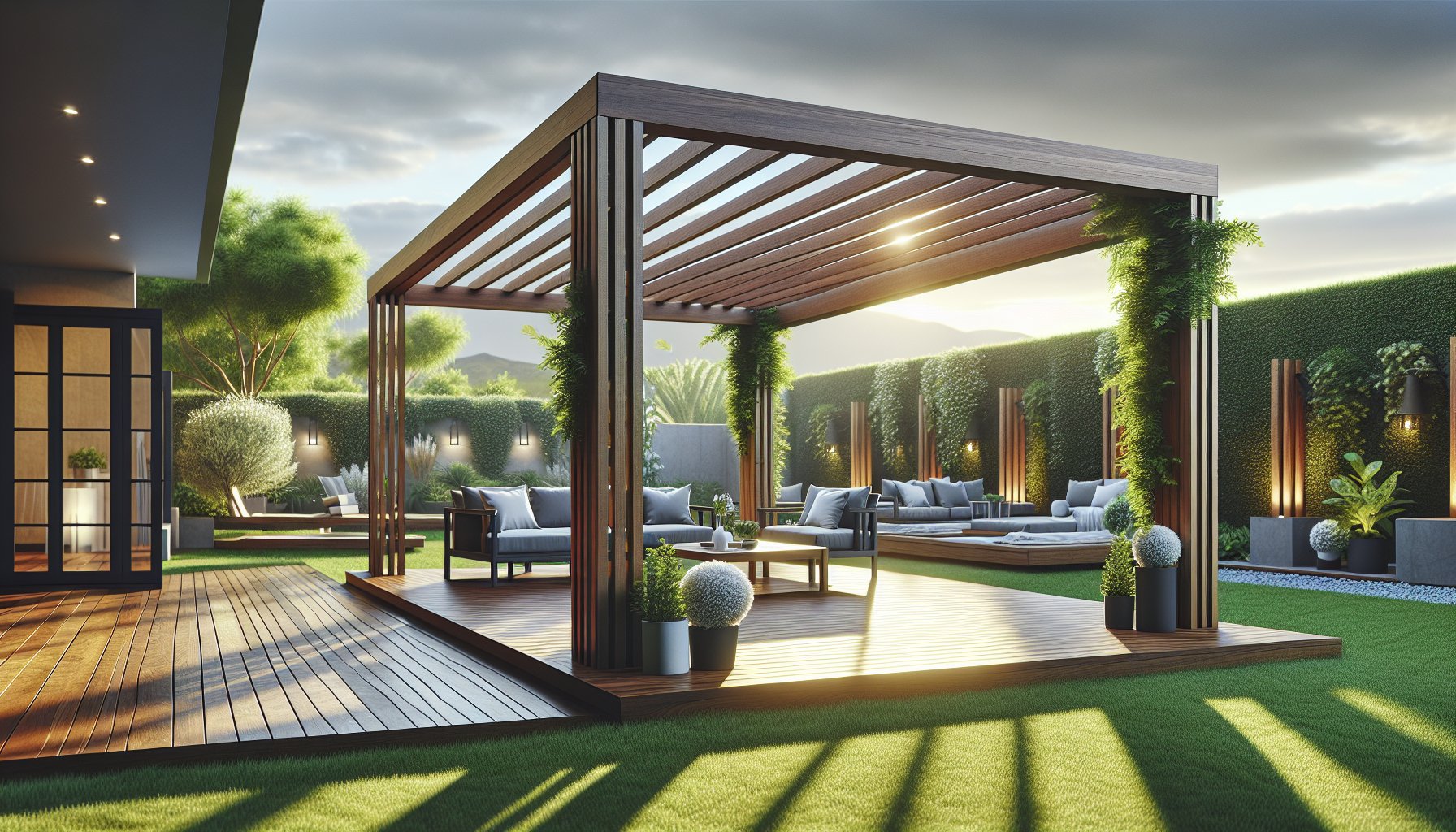 Modern pergola design tips by Custom Decks LLC for creating your outdoor oasis and backyard sanctuary.