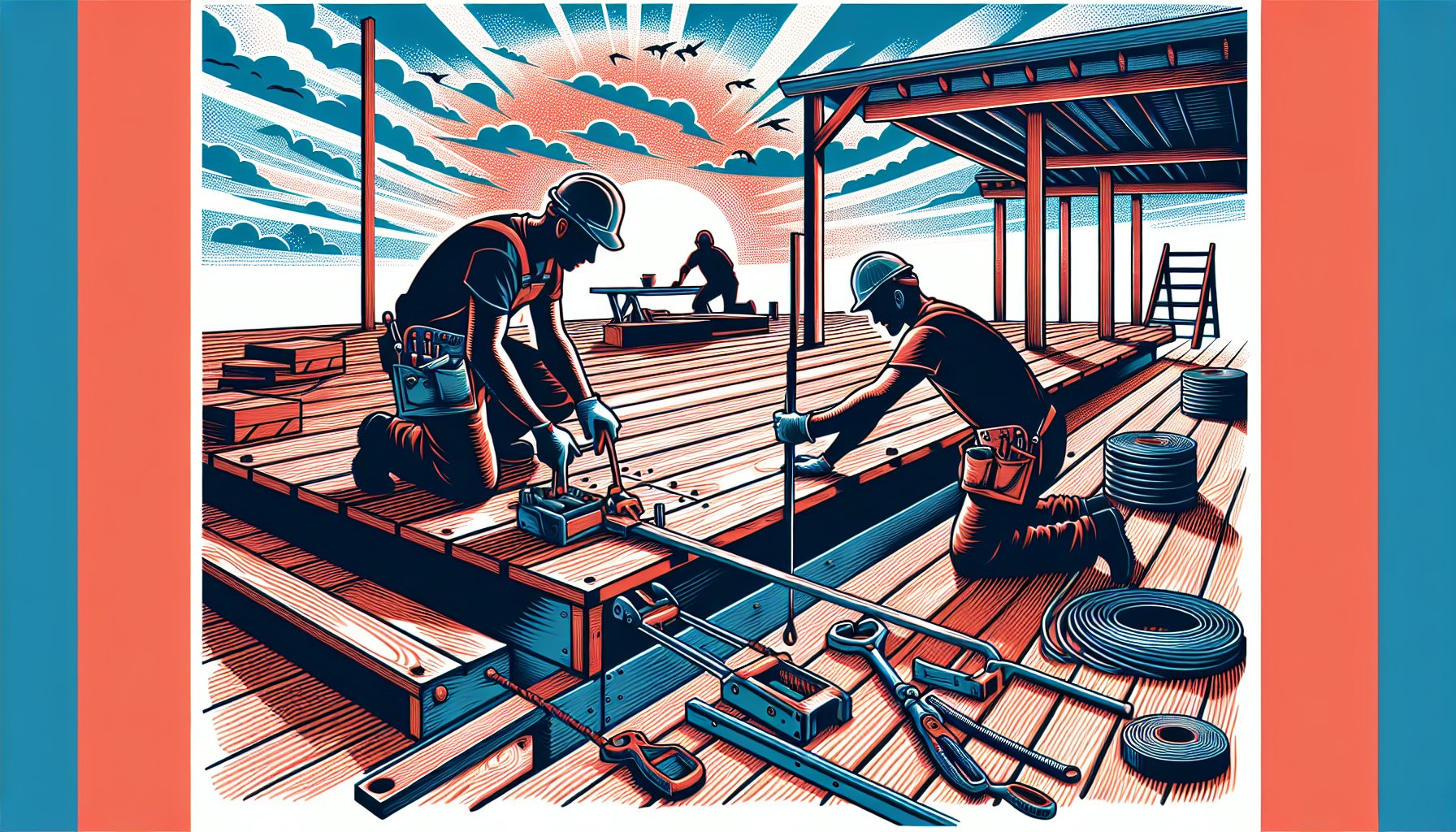 Deck installation safety tips covering proper anchoring, maintenance, local codes, and hiring professional builders.