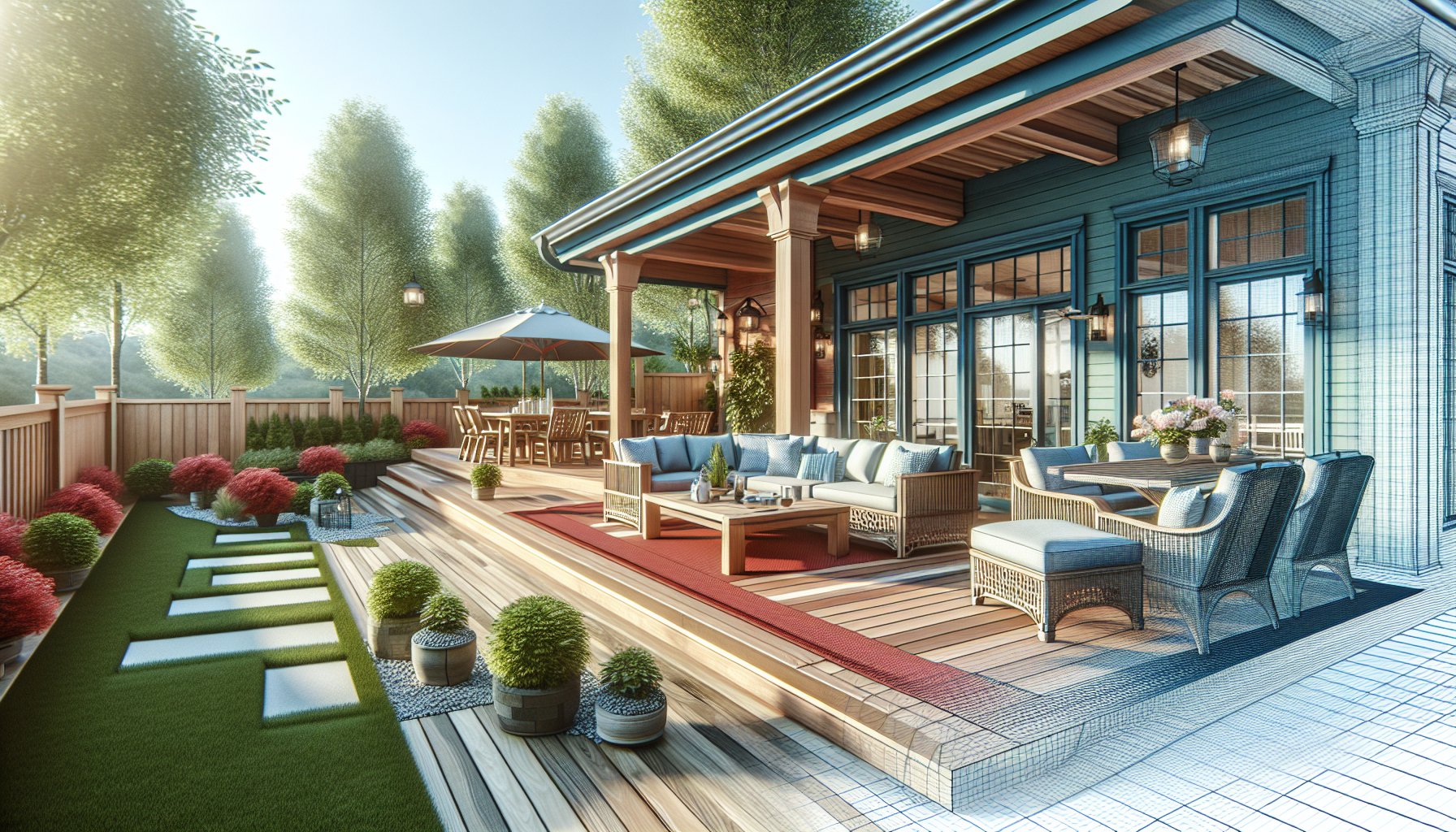 Custom deck installation by local Iowa experts showcasing craftsmanship, sustainable design, and enhanced outdoor living spaces.