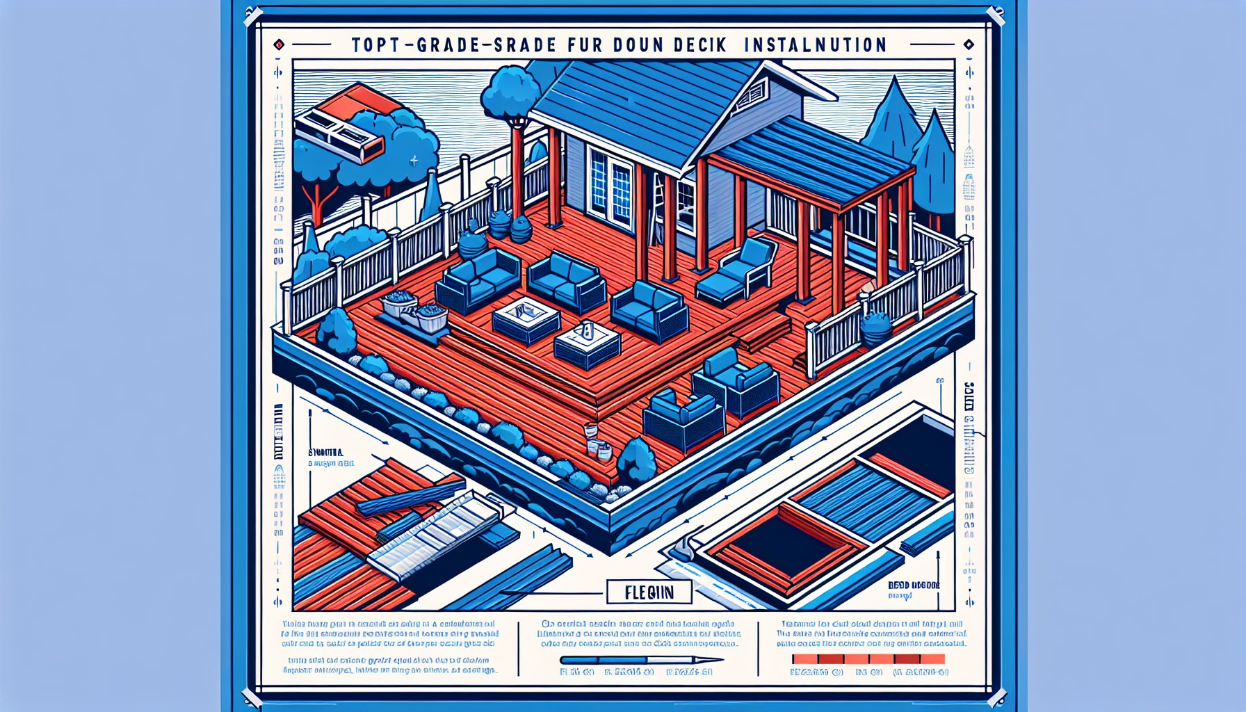 Step-by-step guide for beginners on deck installation with durable materials for creating an outdoor sanctuary by Custom Decks LLC.