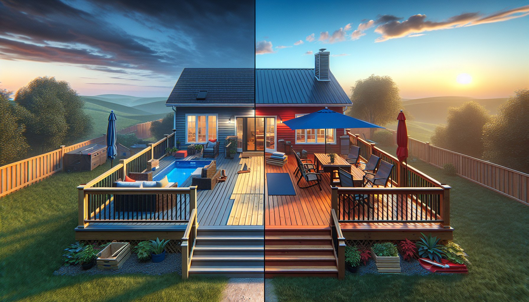 Comparison of DIY vs. professional deck installation for outdoor living by Custom Decks of Iowa in home improvement projects.