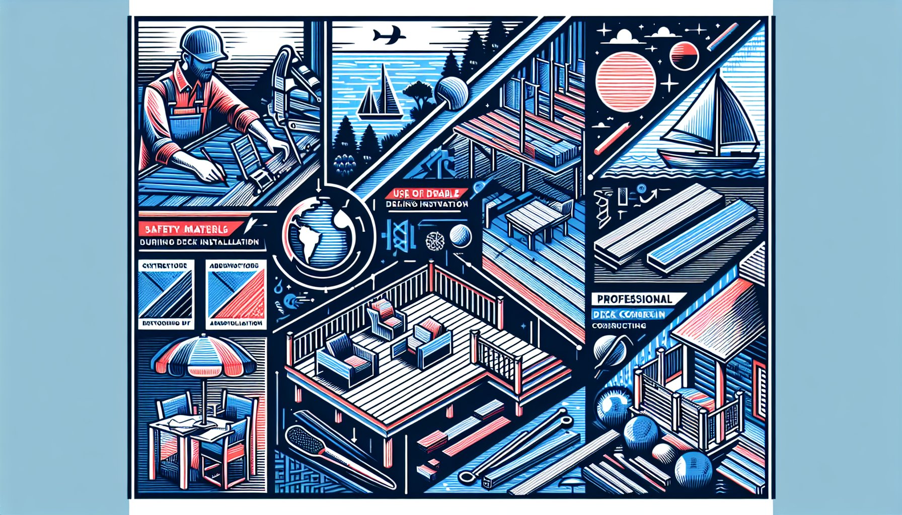 Deck installation safety tips highlighting durable materials, local codes, composite advantages, and professional construction practices.