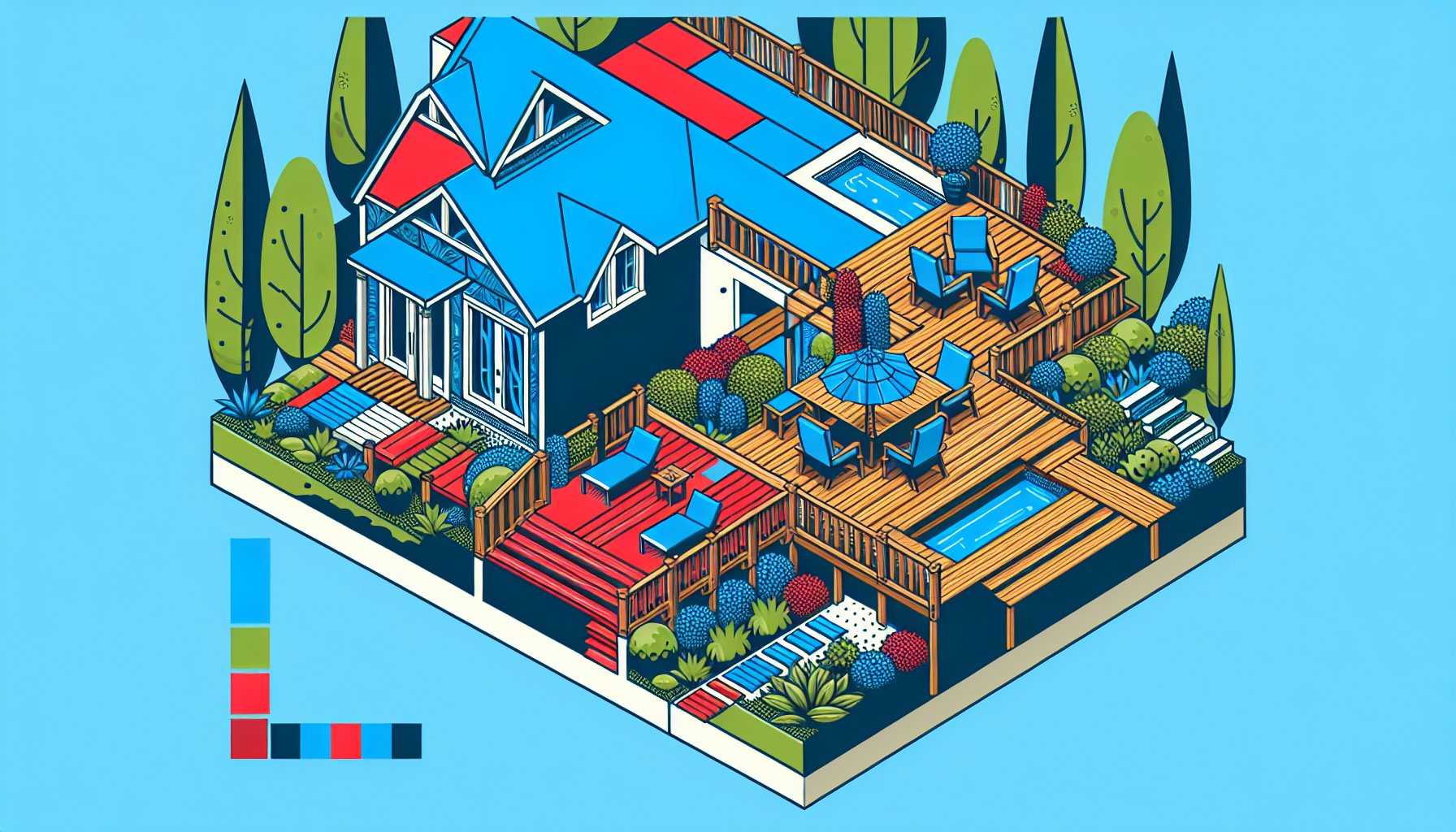 Custom deck installation timeline outlining the deck design process for a backyard transformation into an outdoor sanctuary.