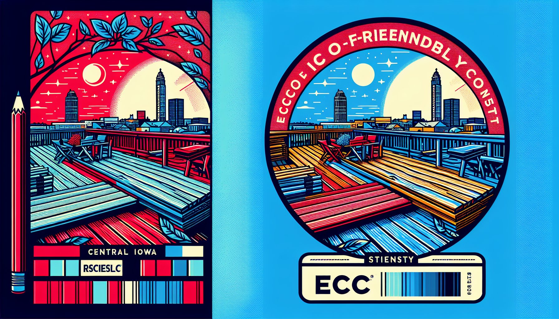 Eco-friendly deck installation using Trex composite decking and sustainable materials for responsible outdoor spaces in Central Iowa.