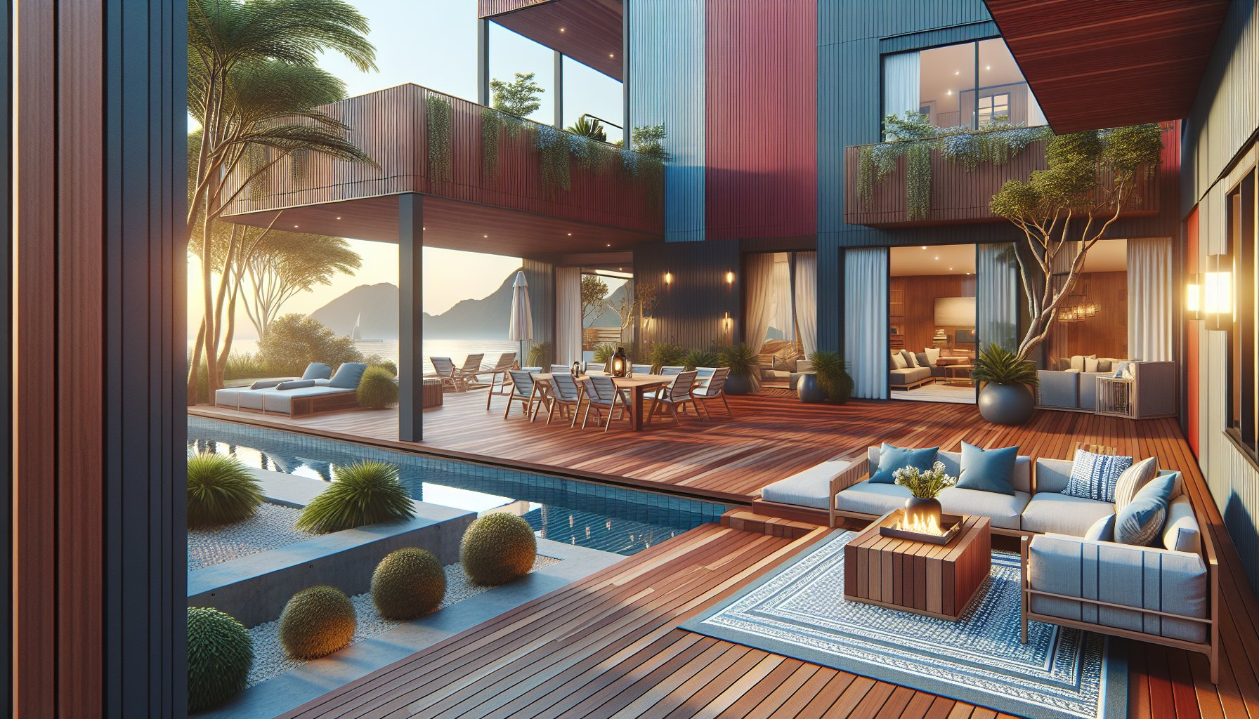 Guide to selecting color and style for composite decking by Custom Decks LLC, featuring Cinnamon Cove and Salt Flat options.