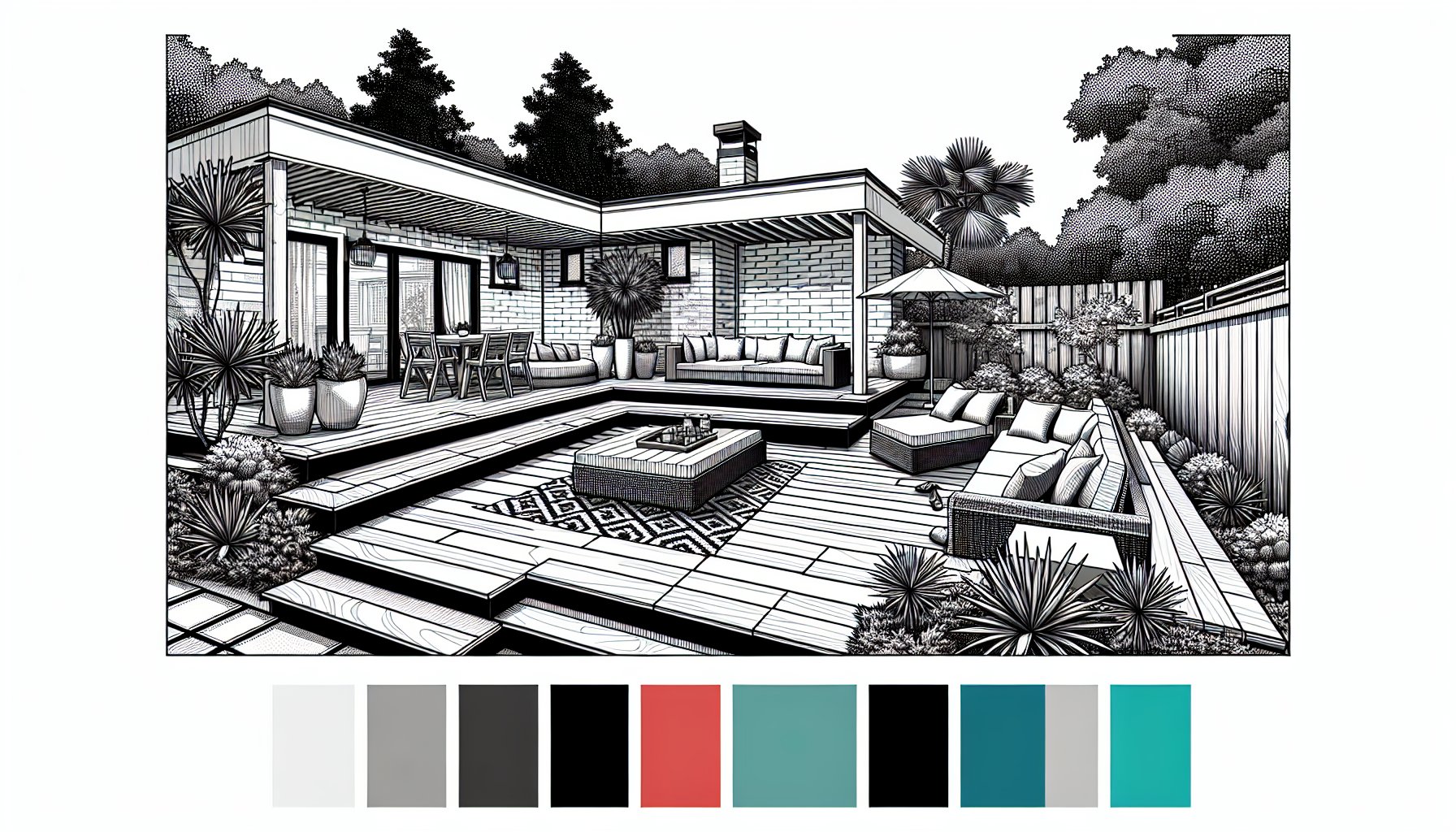 Composite decking enhances outdoor living spaces with custom designs for a sustainable, stylish backyard transformation.