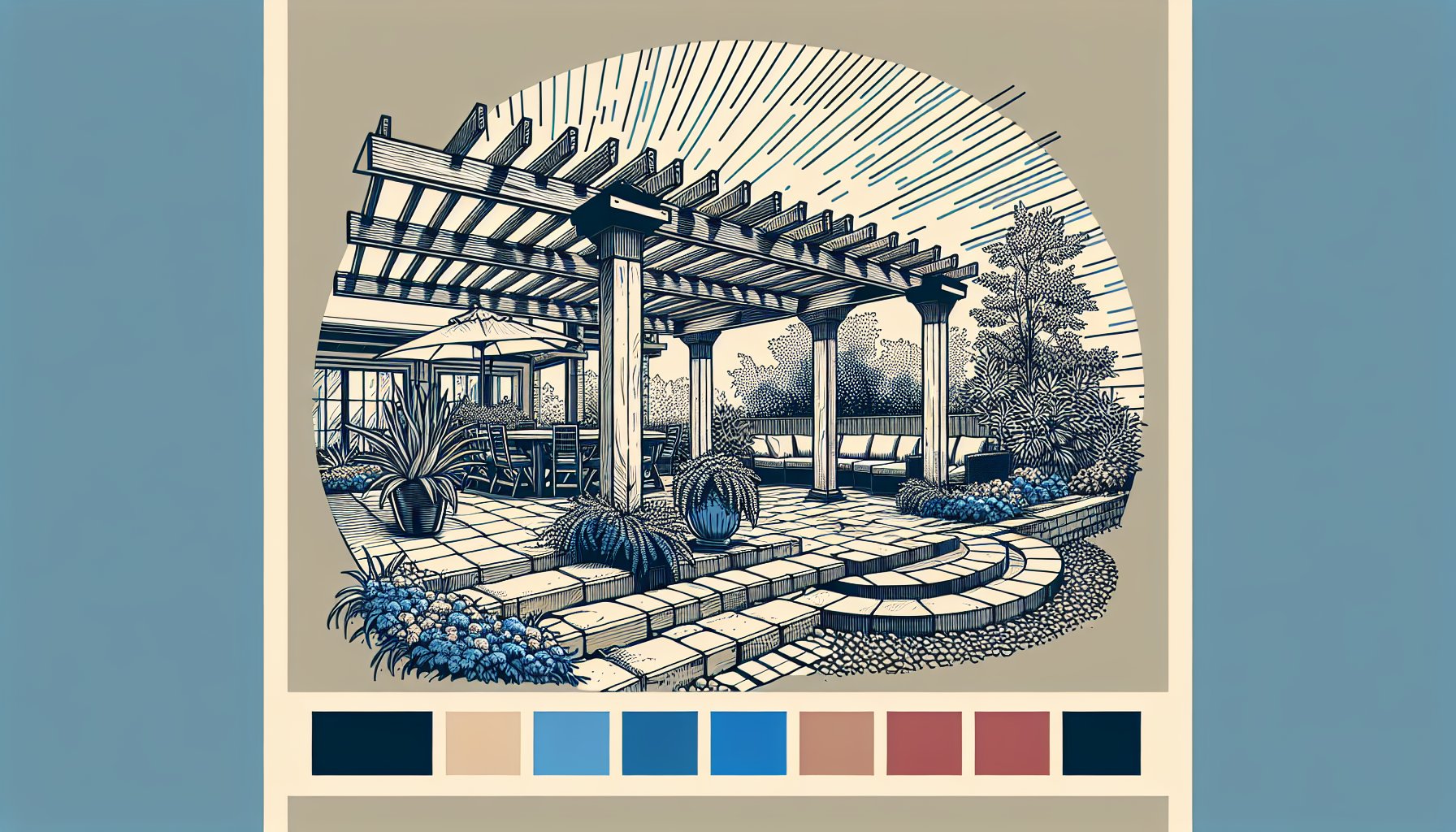Stylish pergola design enhances outdoor living spaces in Central Iowa, creating a sustainable backyard retreat.