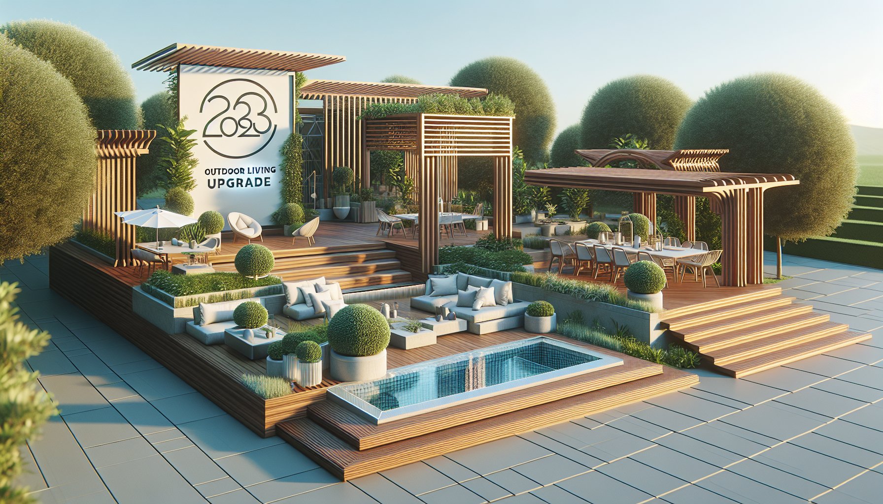 A stylish pergola enhances backyard design, promoting outdoor living upgrades with sustainable structures from Custom Decks LLC in 2025.