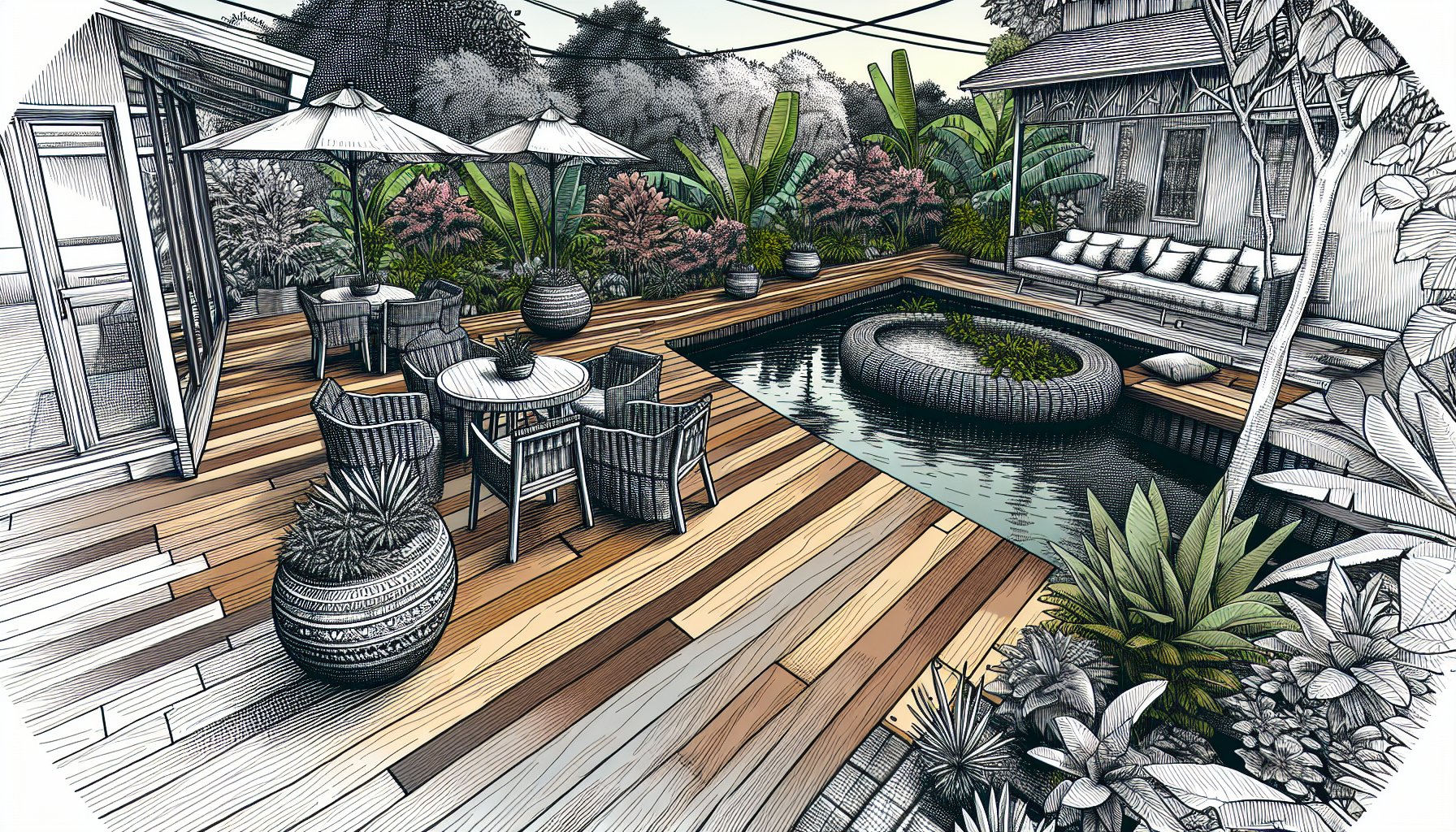 Transform your backyard into an oasis with sustainable wood decking and local craftsmanship design ideas.