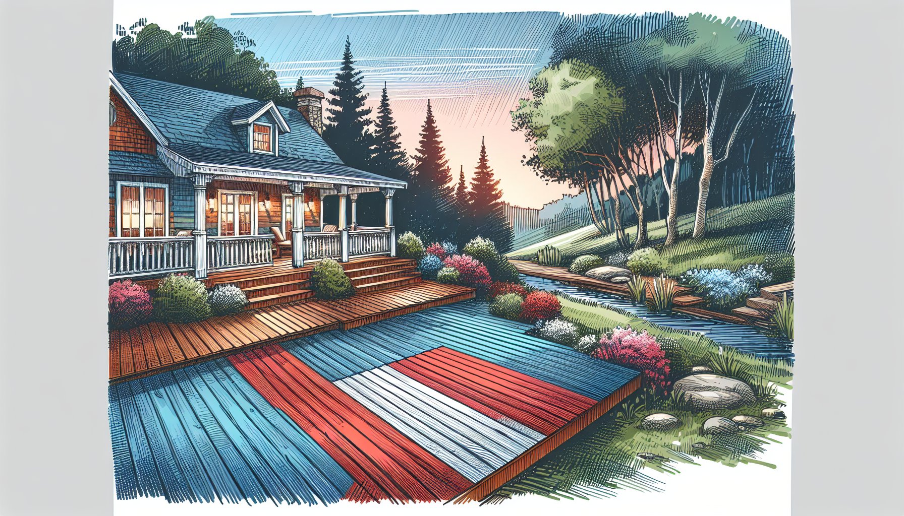 Outdoor retreat with custom wood decking ideas from Custom Decks LLC for enhanced outdoor living and relaxation.