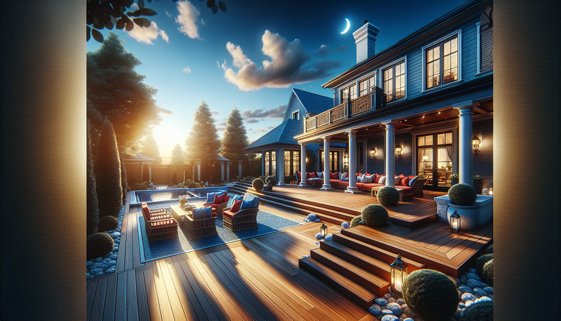 Luxury deck installation by Custom Decks LLC, showcasing quality craftsmanship and personalized design for your outdoor living space.