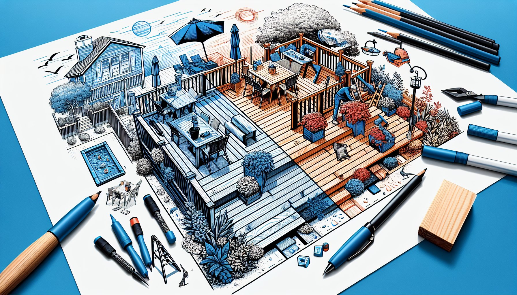 Guide to deck installation, comparing timber vs. composite for custom outdoor space design and seasonal living.