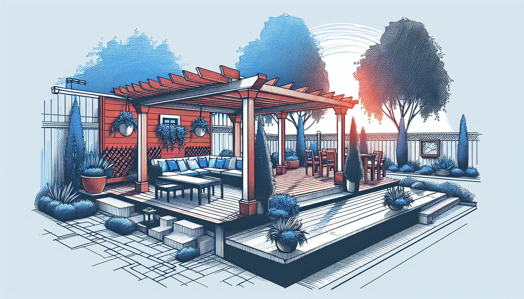 Guide to selecting pergola designs for your outdoor living space with Custom Decks LLC and sustainable materials for a backyard oasis.